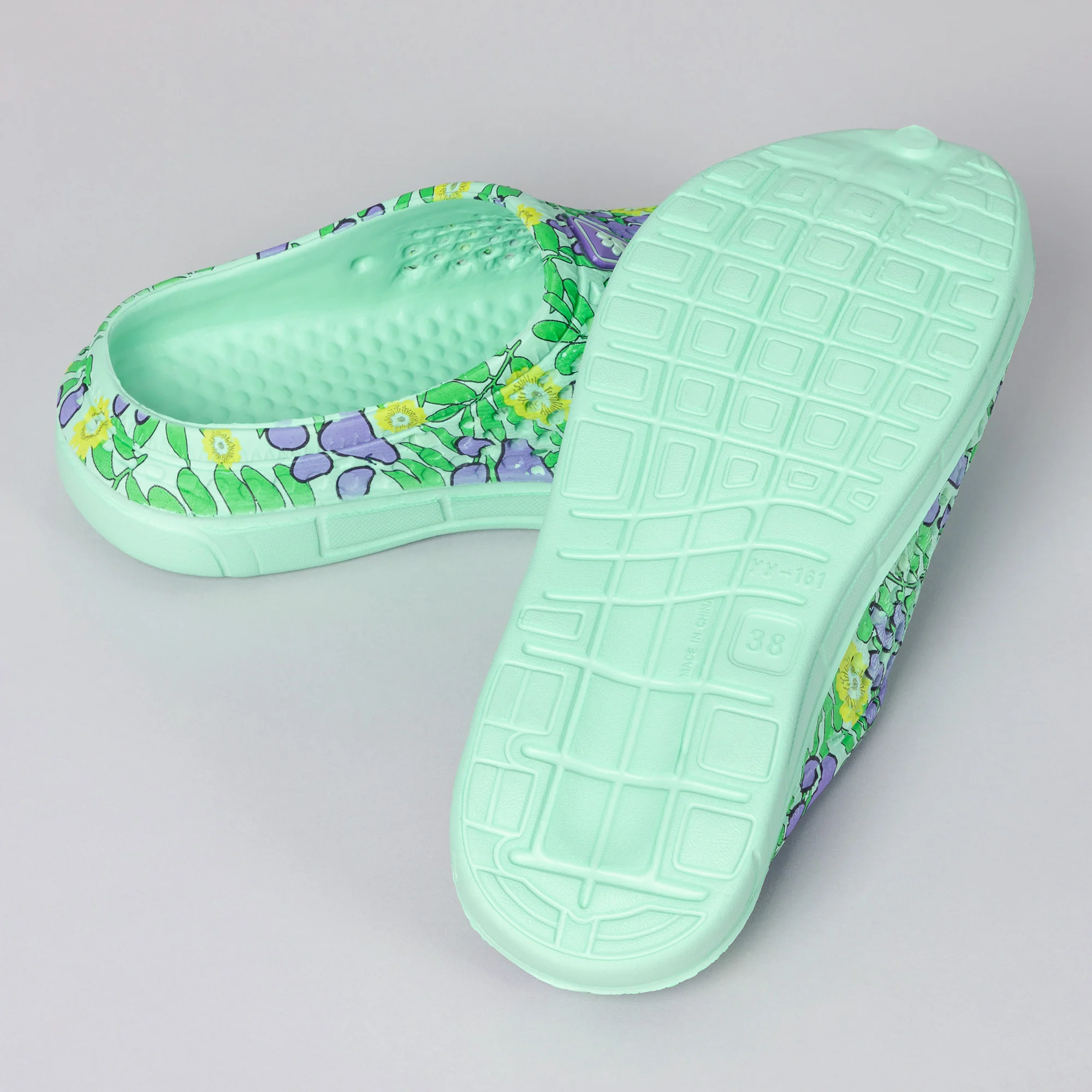 Colorful Paw Print Lightweight Slip-On Clogs - Image 43