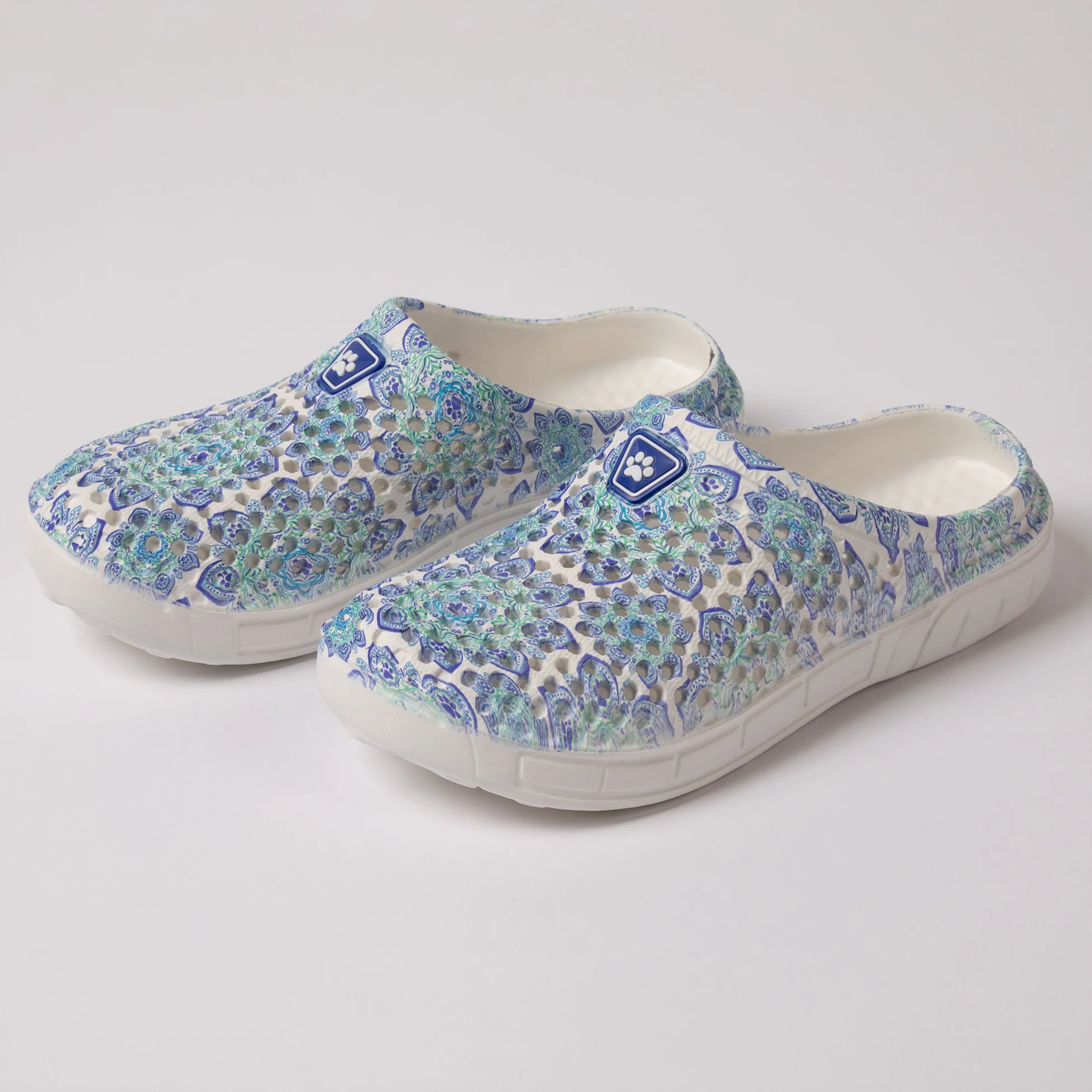 Colorful Paw Print Lightweight Slip-On Clogs - Image 6