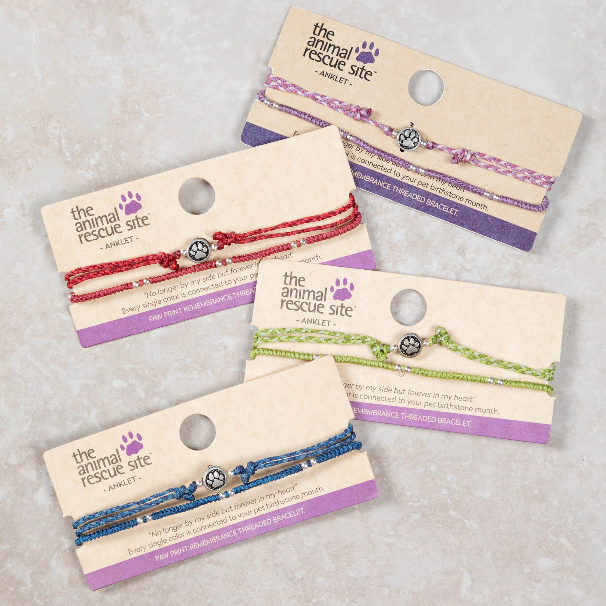 Paw Print Birthstone Anklet Set - Image 19