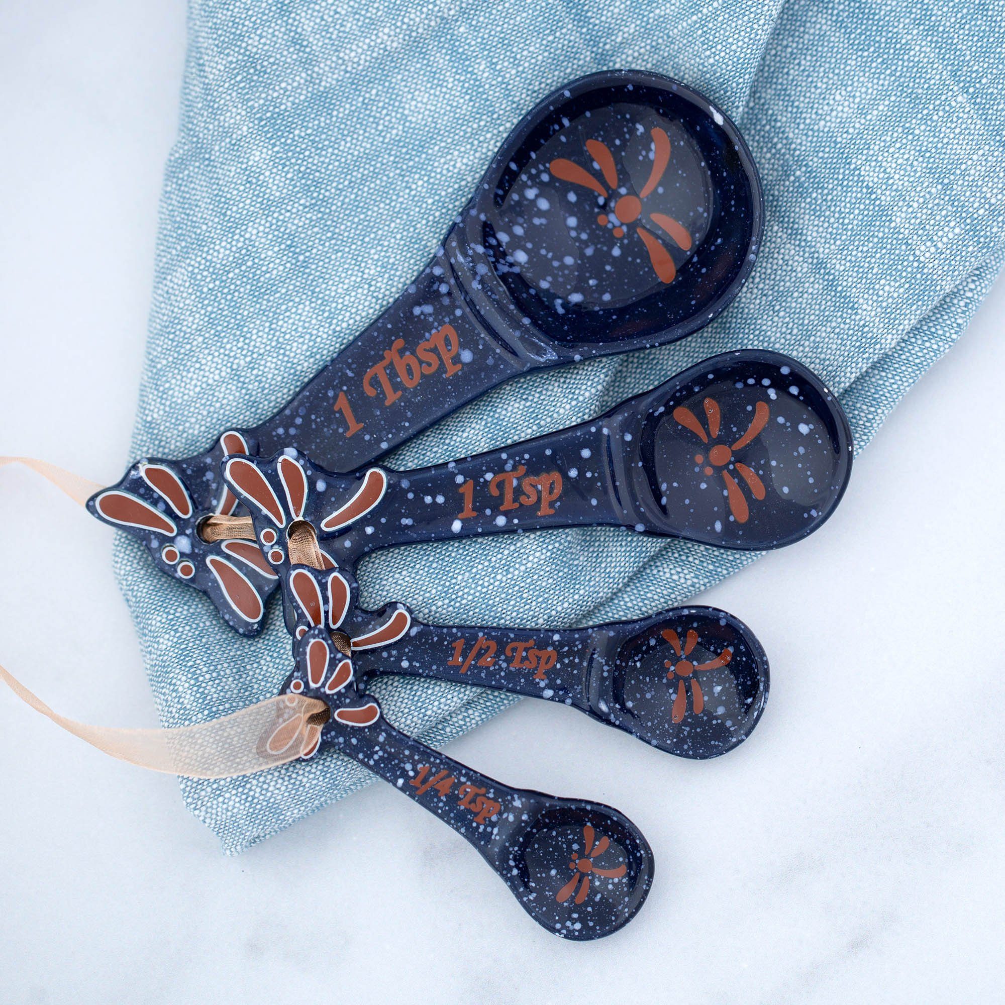 Midnight Dragonfly Ceramic Measuring Spoon Set - Image 3