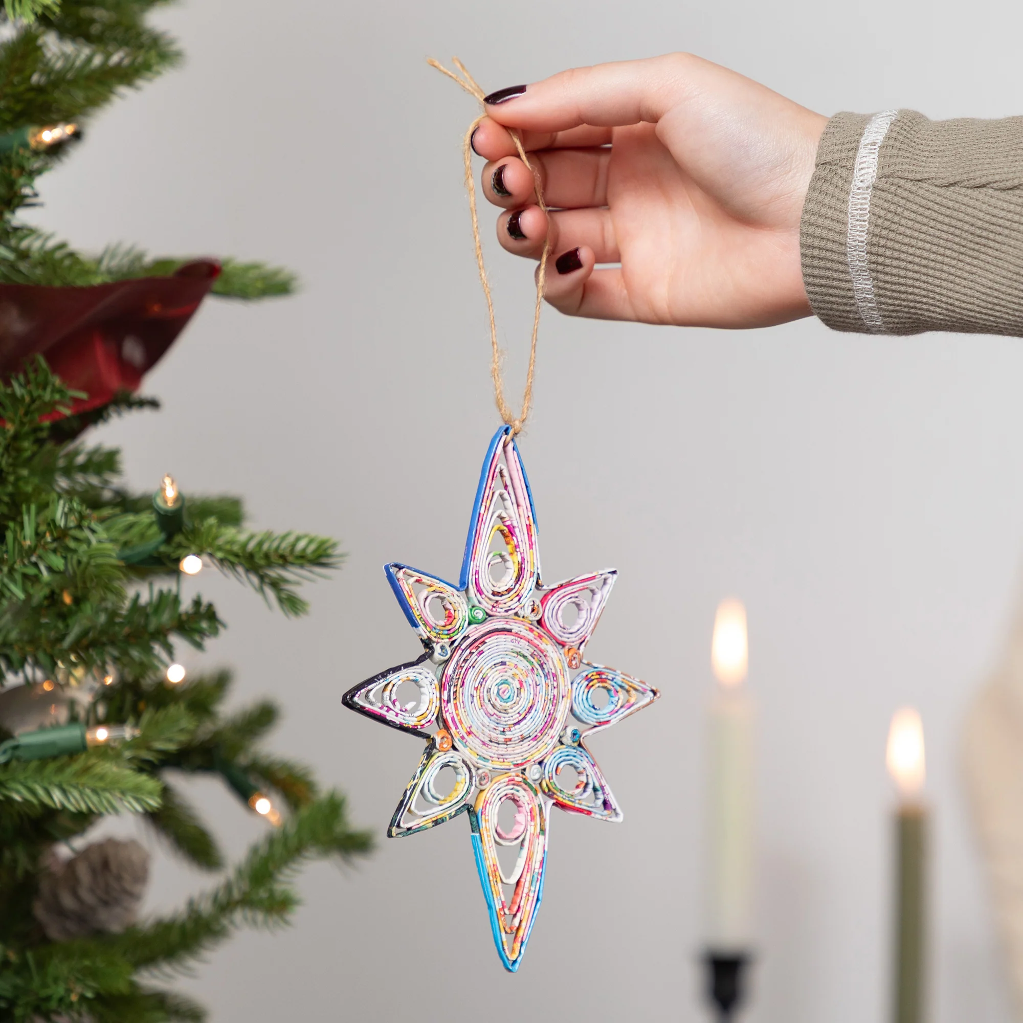 Recycled Magazine Ornament | Handmade, Fair Trade - Image 45