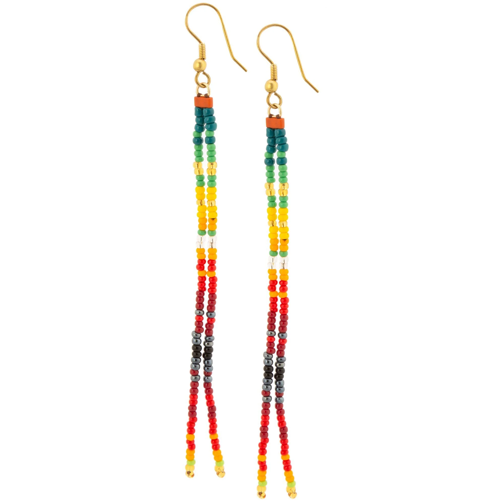 Double Rainbow Beaded Earrings - Image 3
