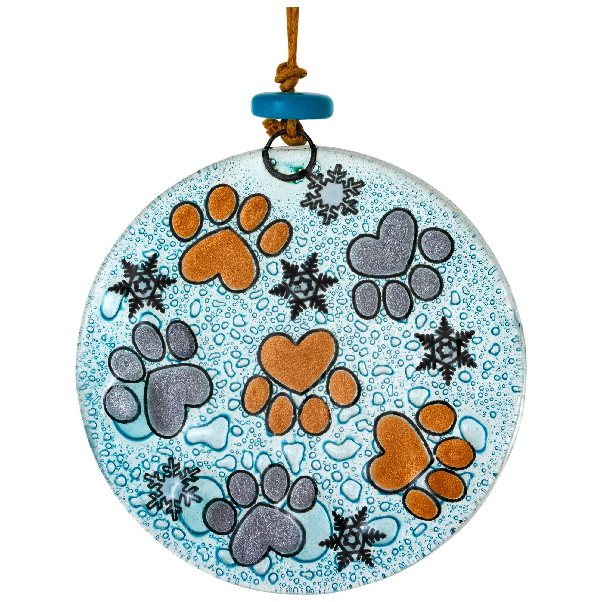 Painted Paws Recycled Glass Ornament - Image 2