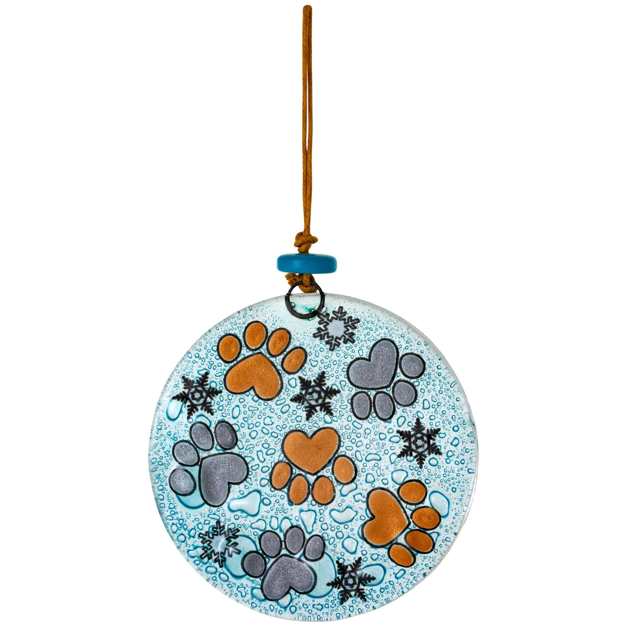 Painted Paws Recycled Glass Ornament - Image 5