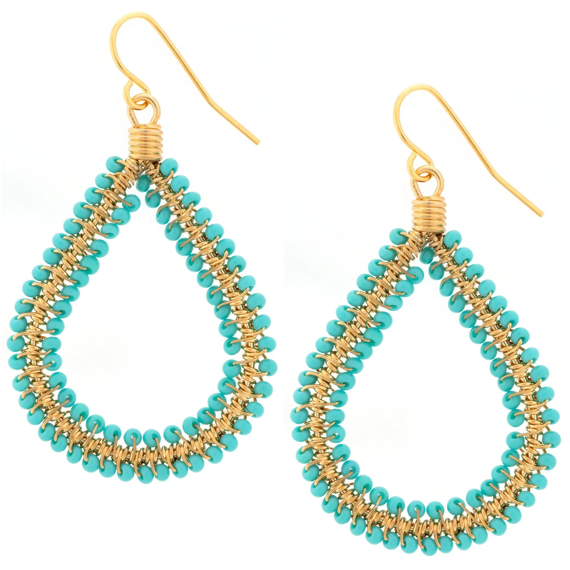 Double Beaded Teardrop Earrings - Image 2