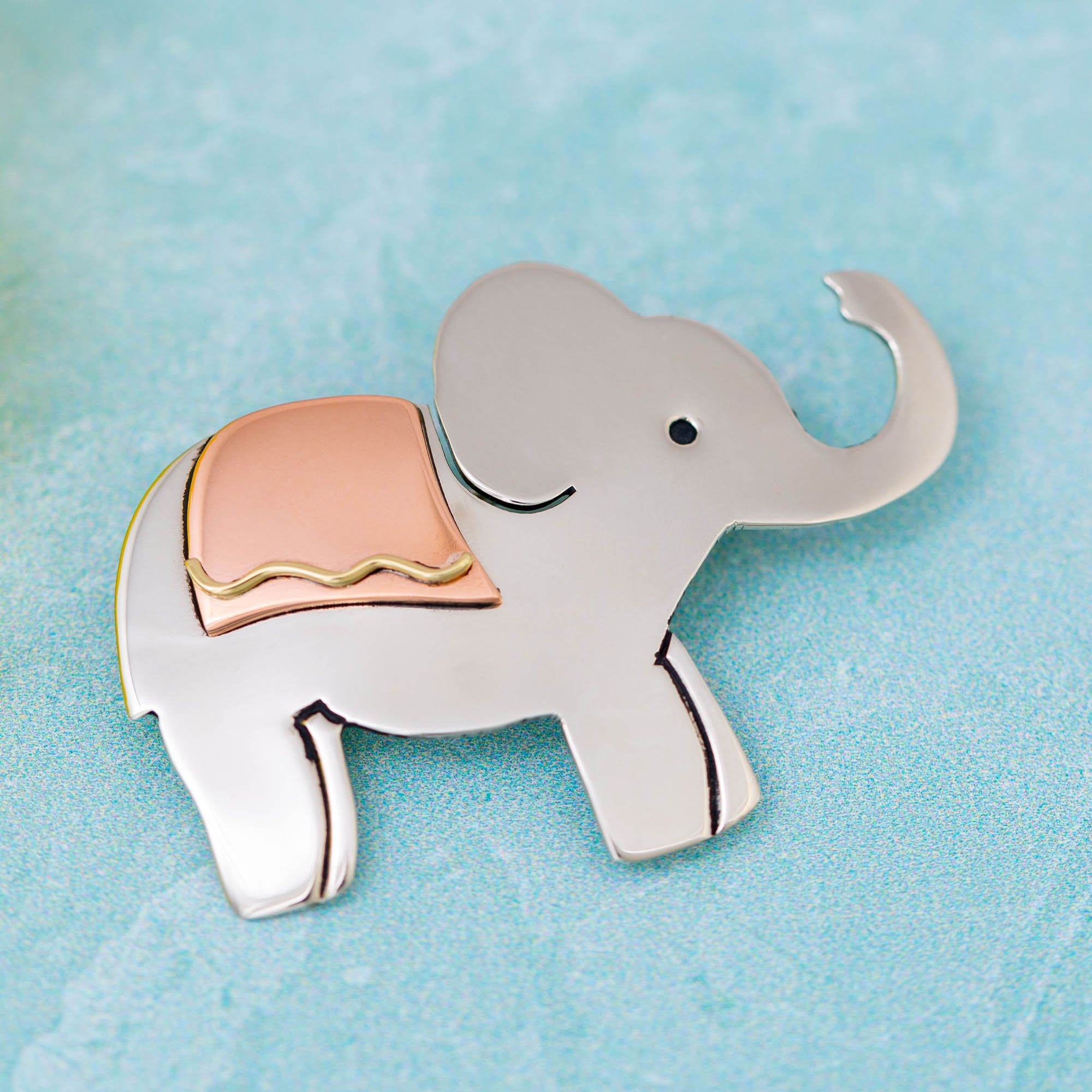 Proud Elephant Mixed Metal Pin - Image 2