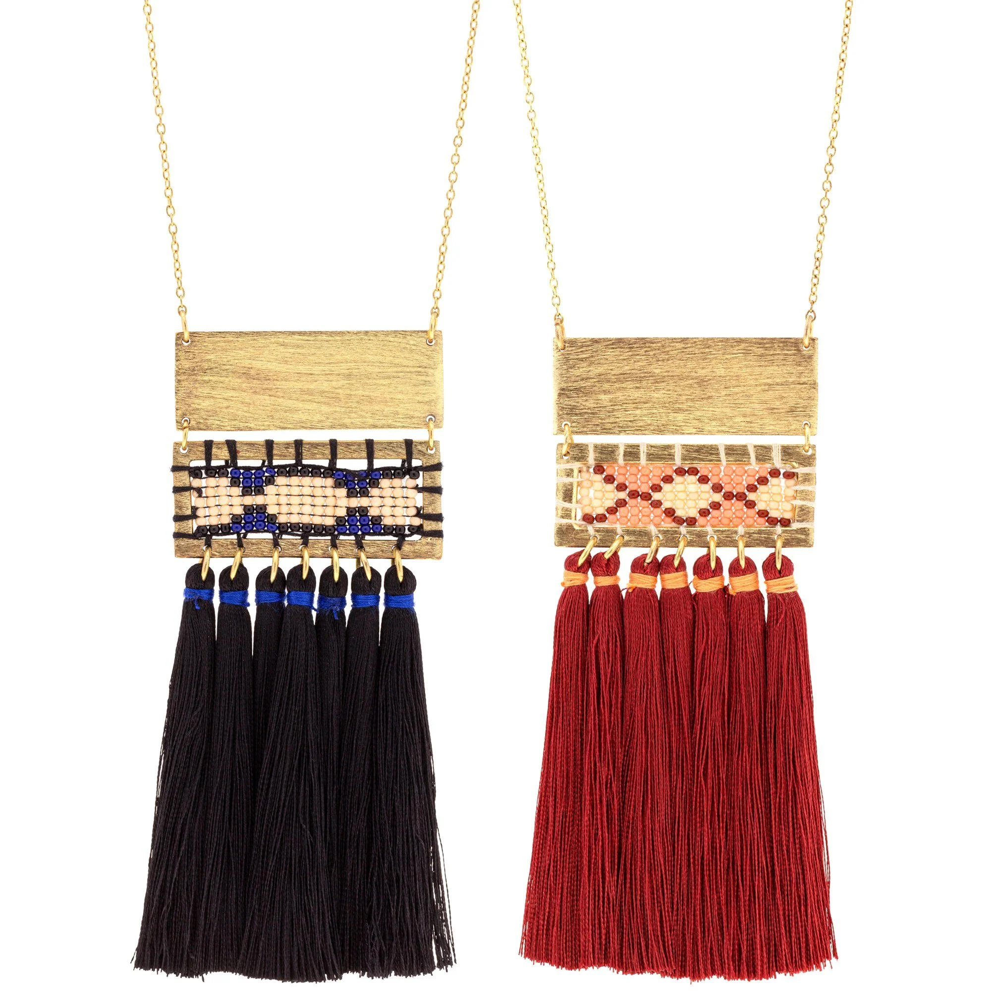Boho Tassel & Bead Necklace - Image 6