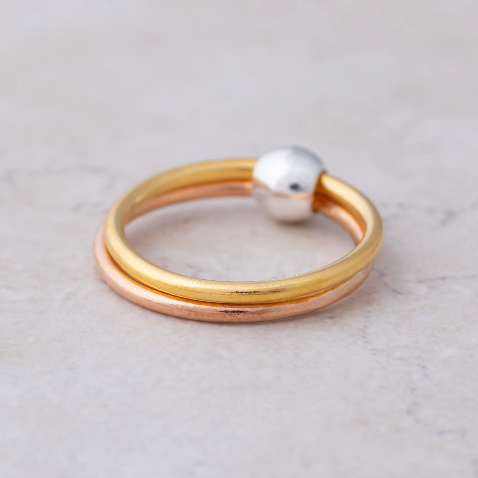 Spin Me Round Sterling Silver Bead Fidget Ring - Image 3