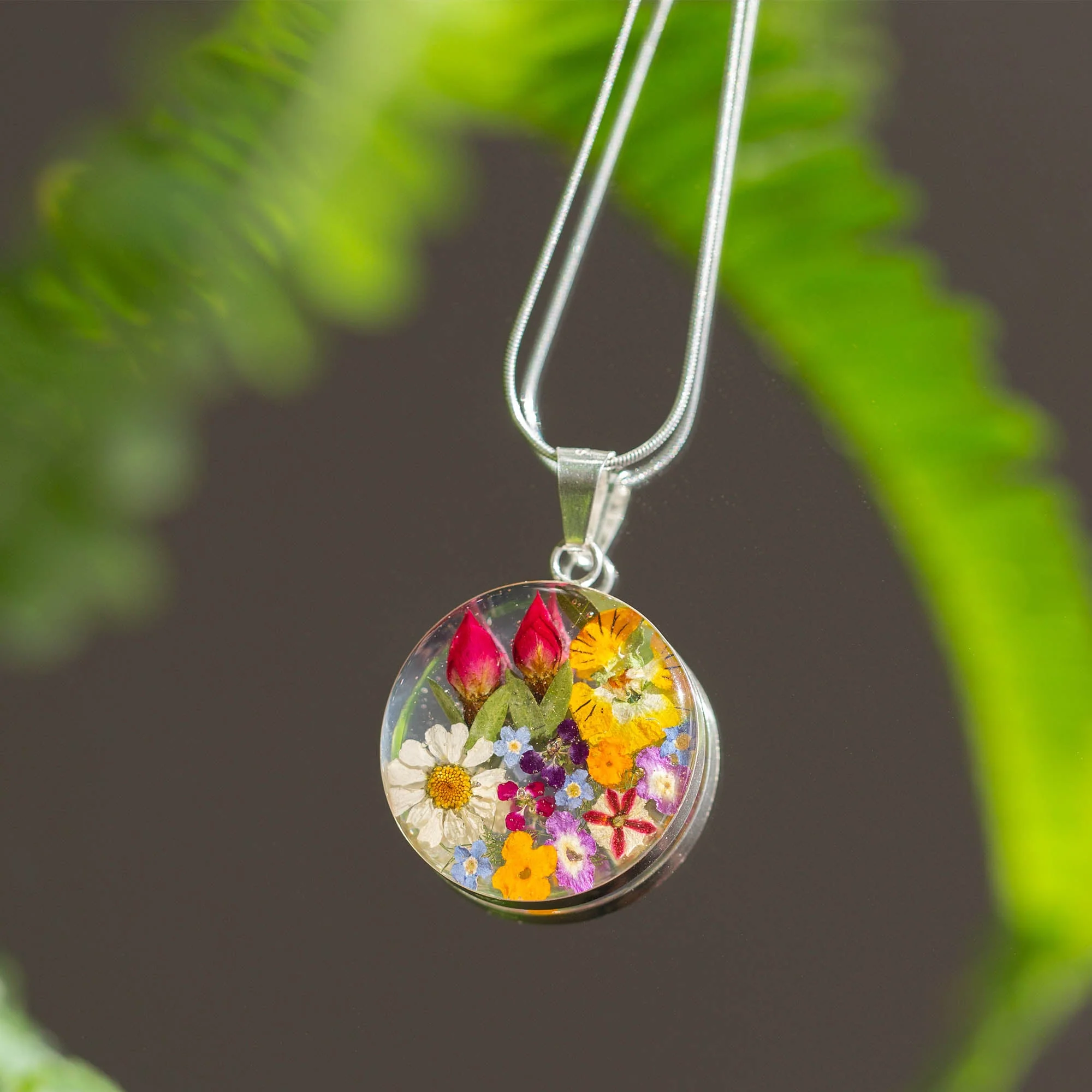 Real Flowers & Sterling Necklace - Image 3