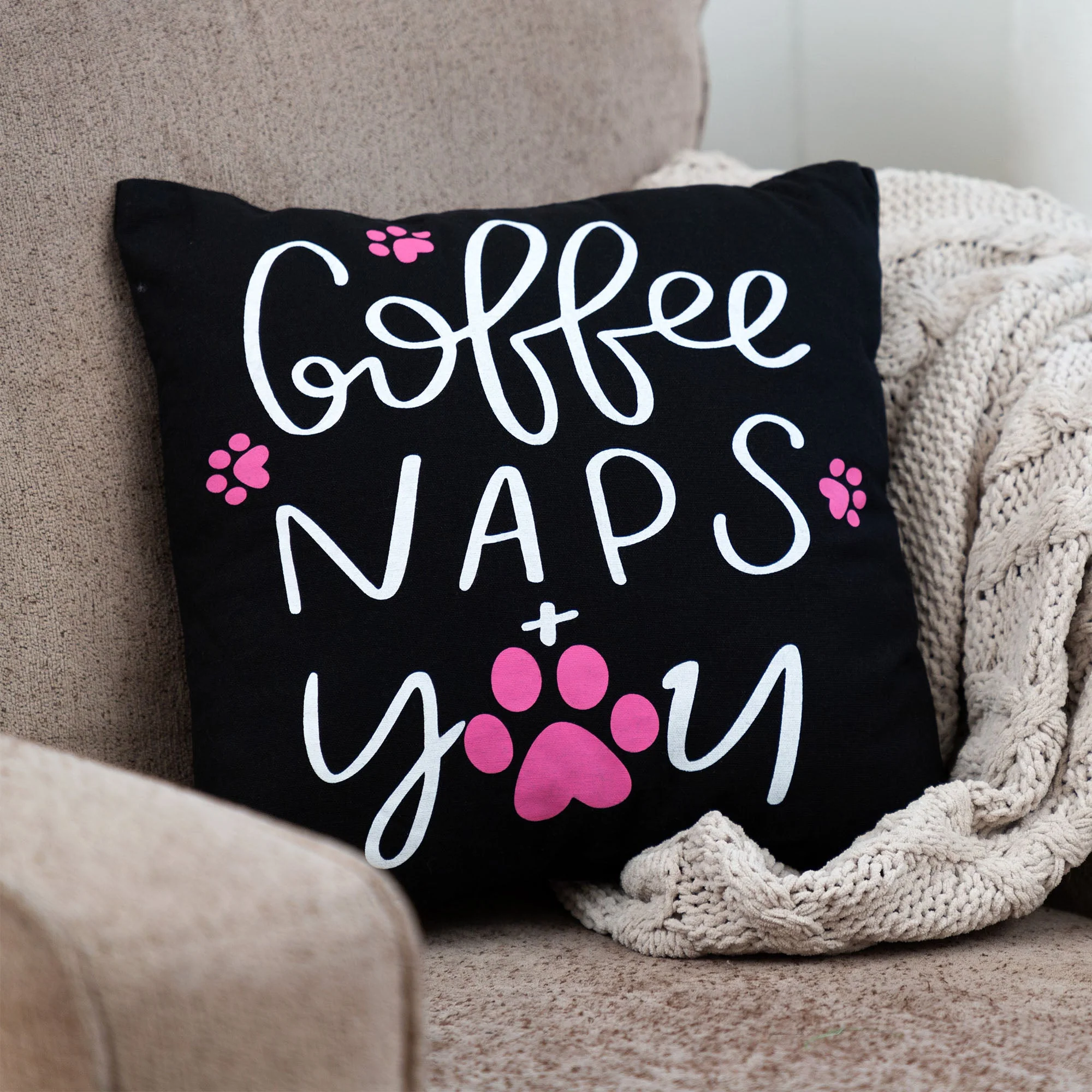 Coffee Naps & You Paw Accent Pillow - Image 3