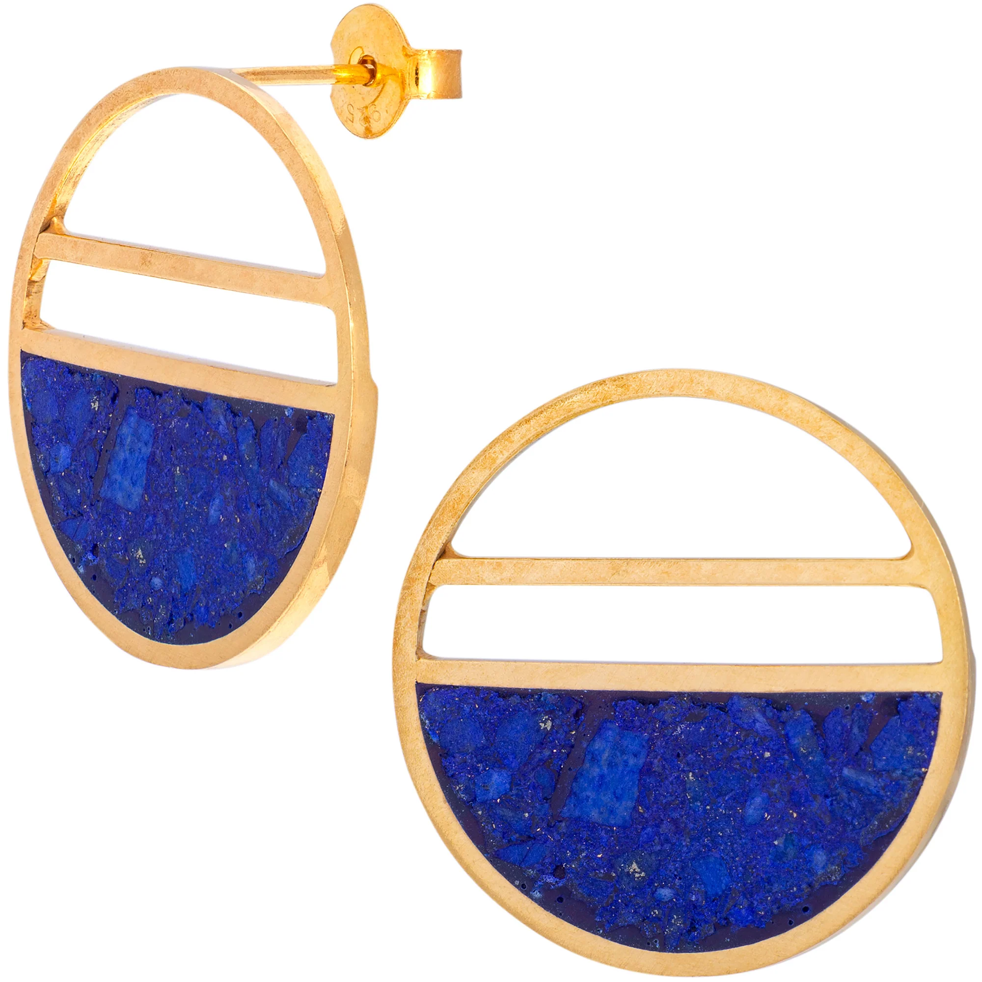 Half Full Lapis Earrings - Image 2
