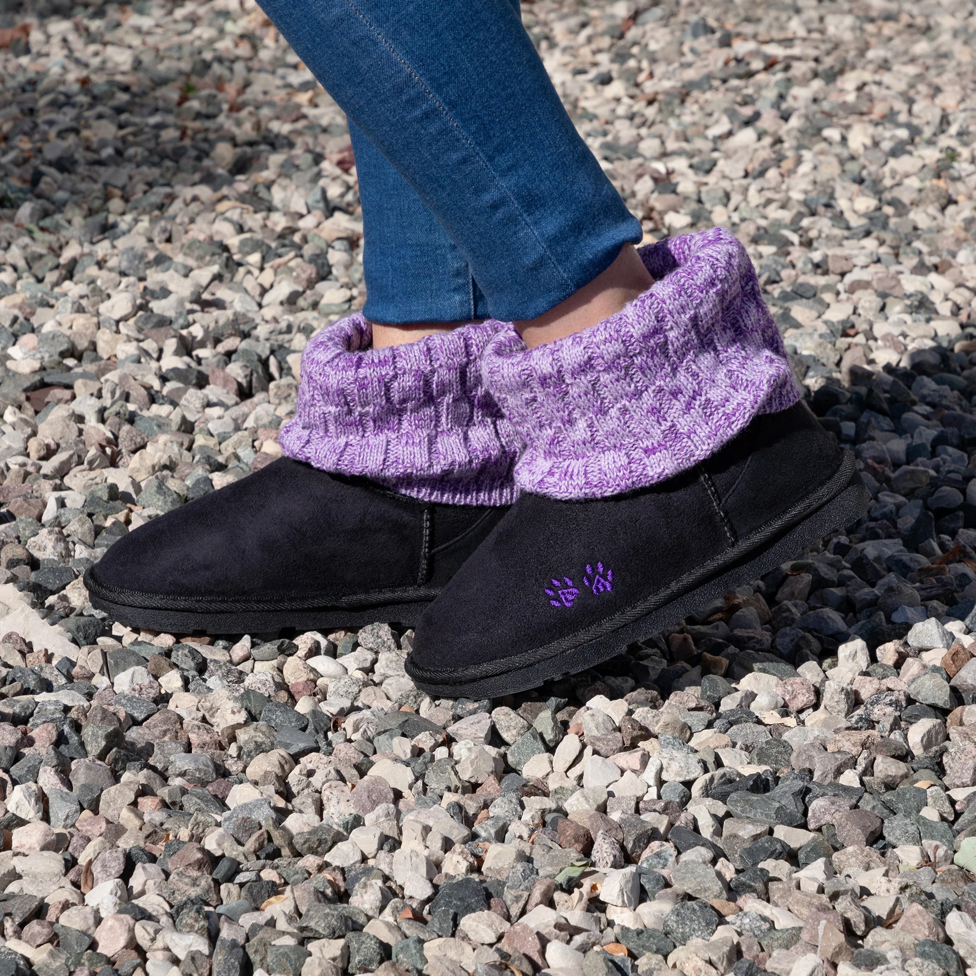 Paw Print Cozy Knitted Ankle Boots - Image 10