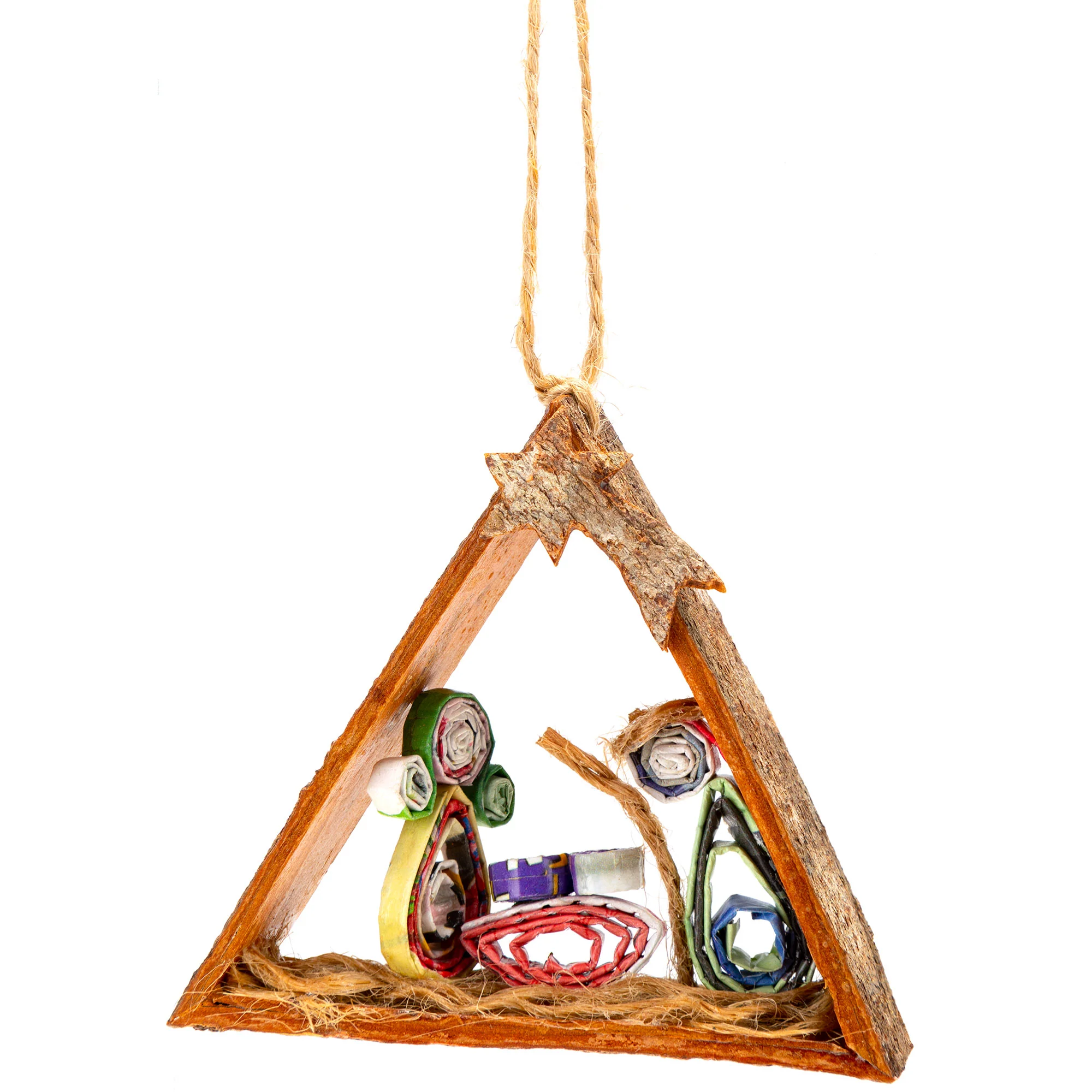 Recycled Magazine & Cinnamon Ornament - Image 2