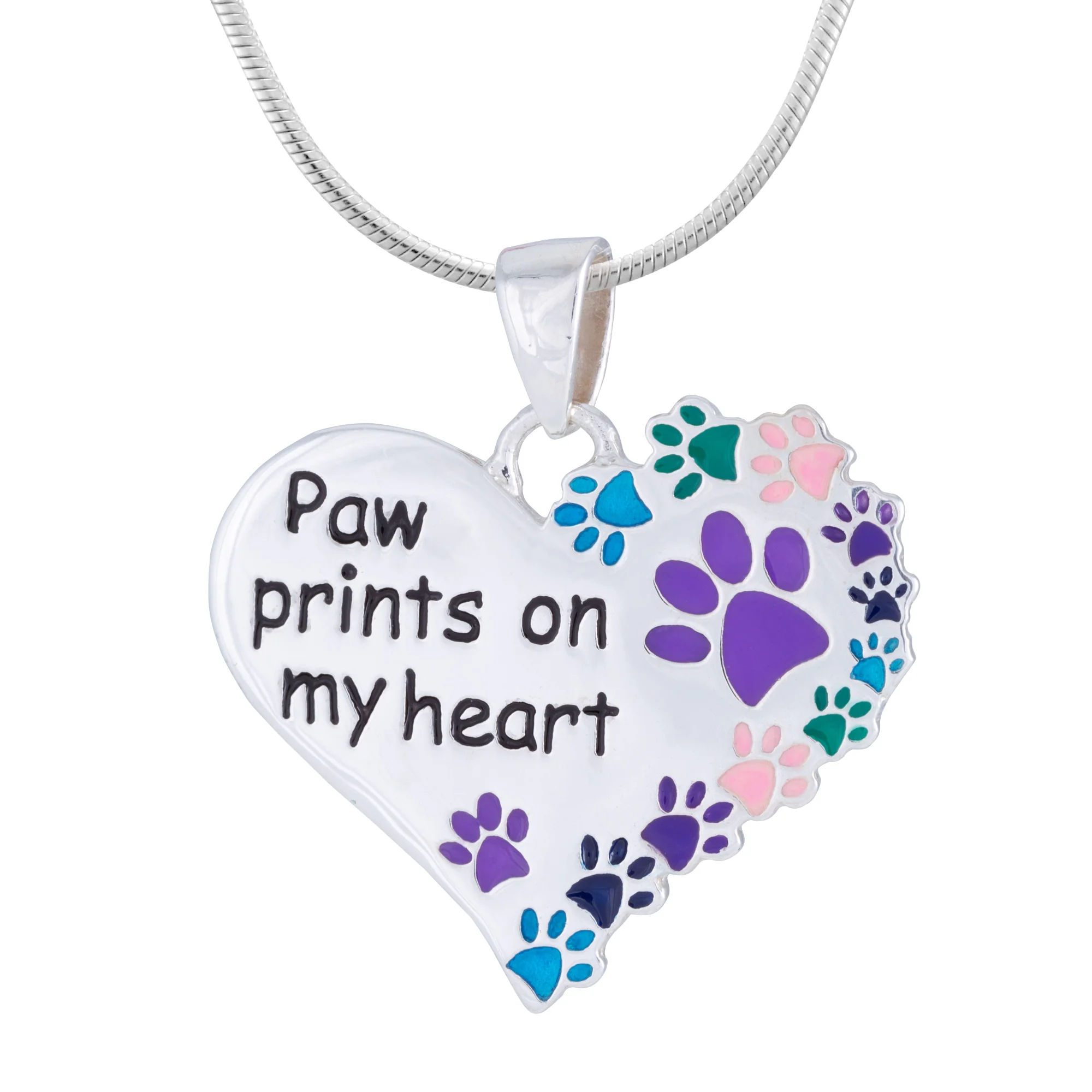 Paw Prints on My Heart Sterling Necklace - Image 2