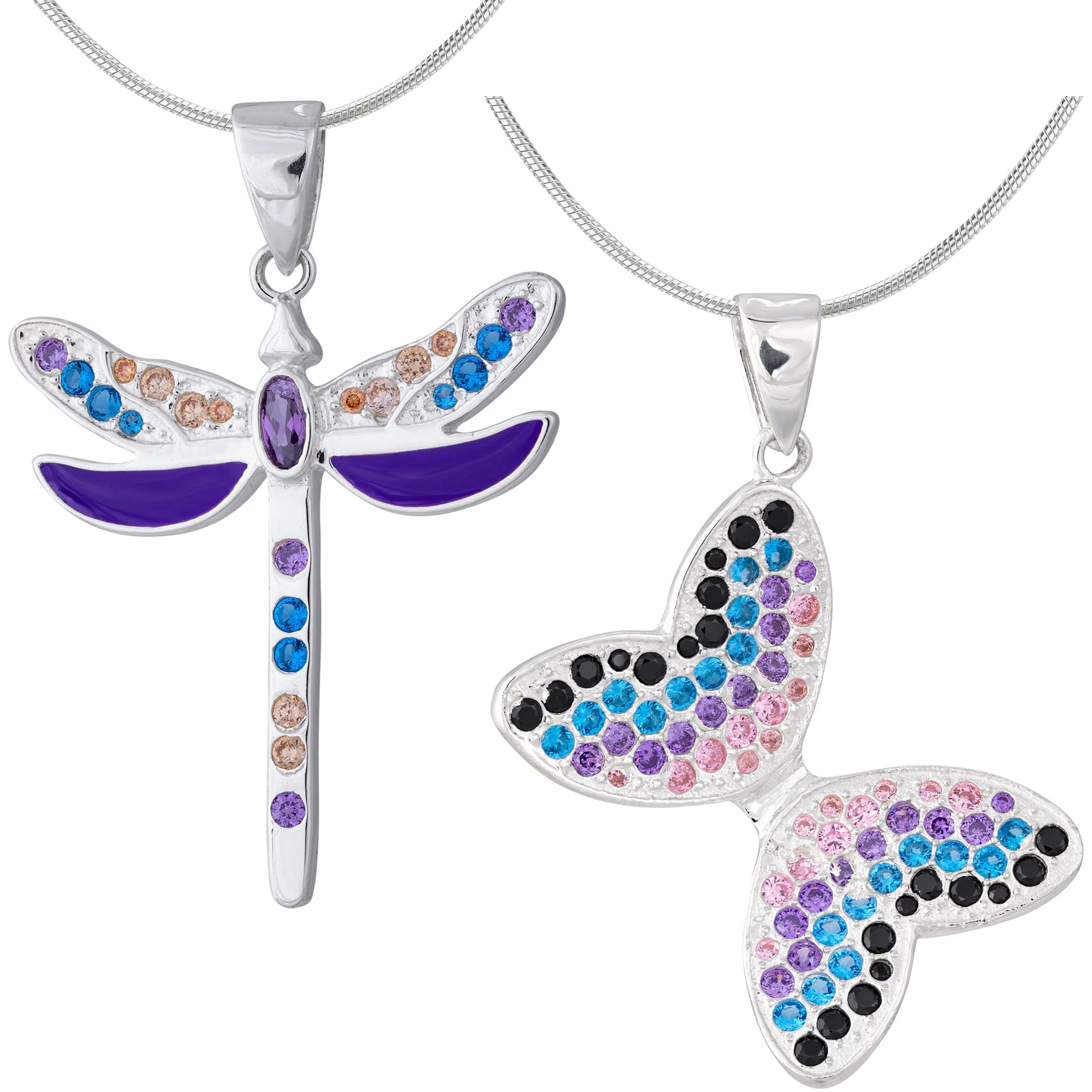 Fluttering Friends Sterling & Crystal Necklace - Image 4