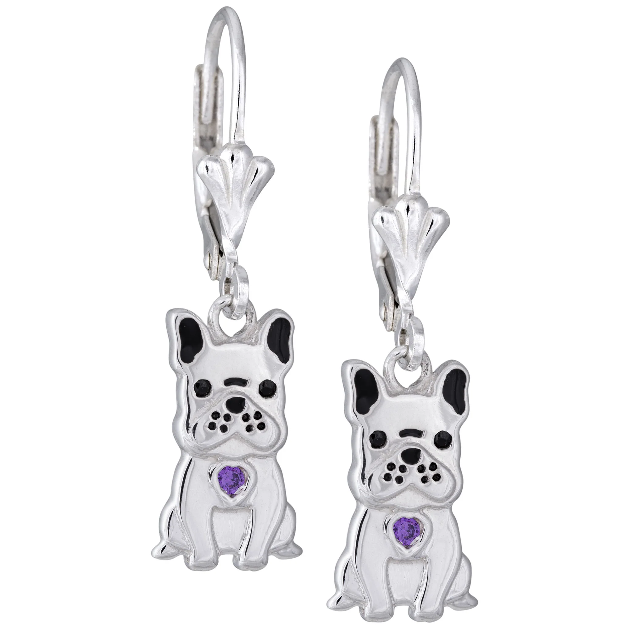 Sterling & Crystal Pup Earrings - Image 2