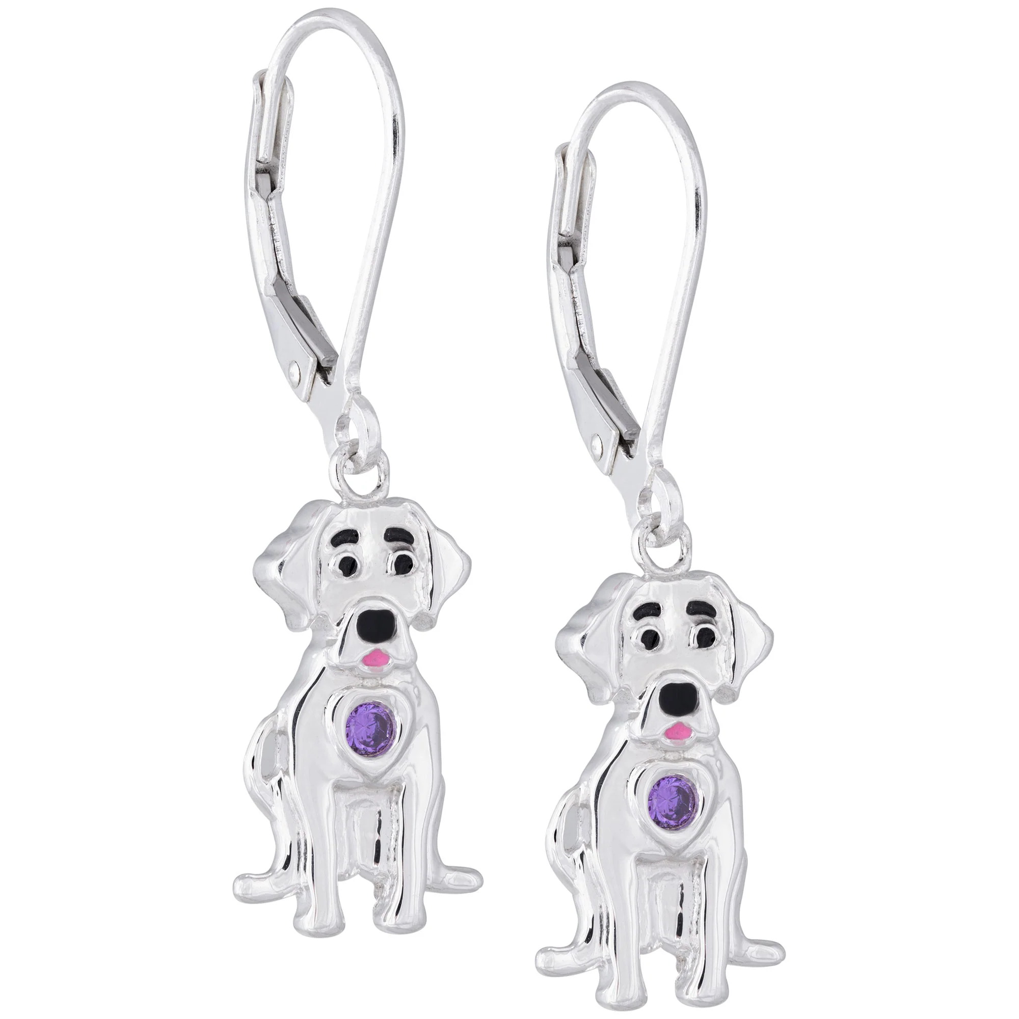 Sterling & Crystal Pup Earrings - Image 4