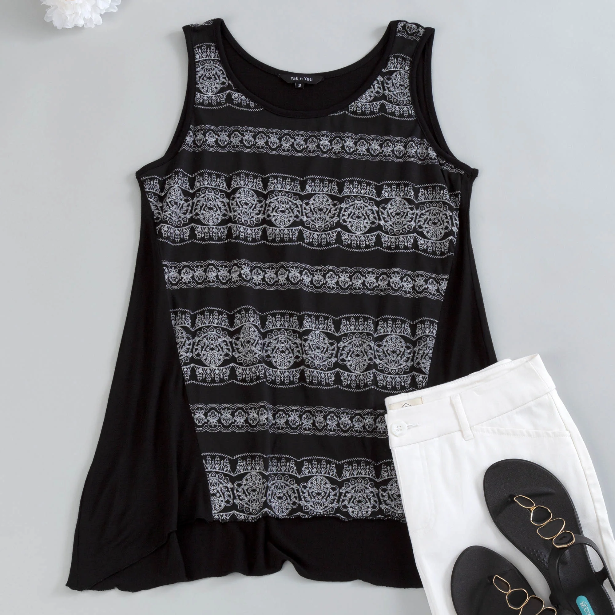 Lace Print Sleeveless Tunic - Image 4