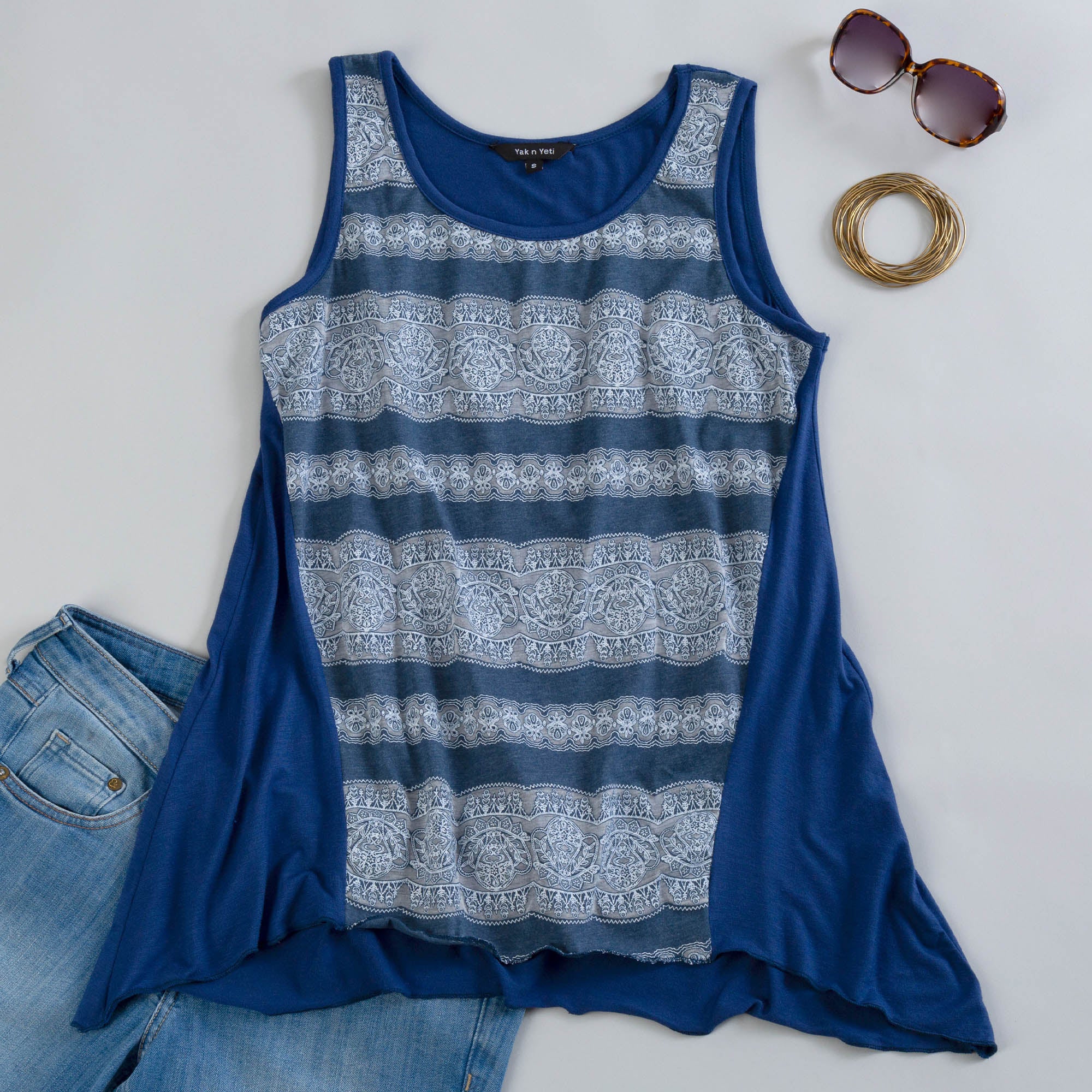 Lace Print Sleeveless Tunic - Image 5