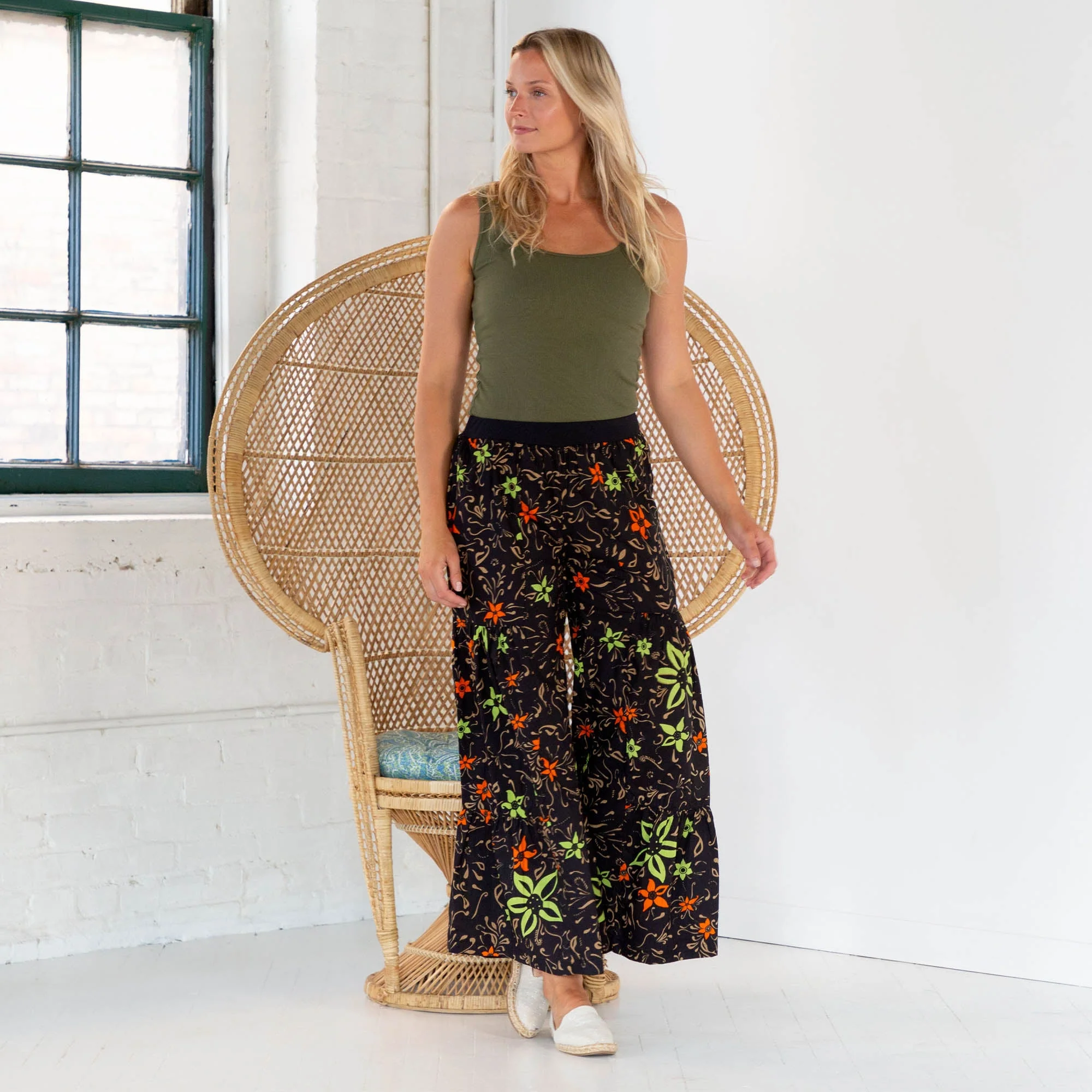 Floral Boho Bell Bottom Pants - Image 3
