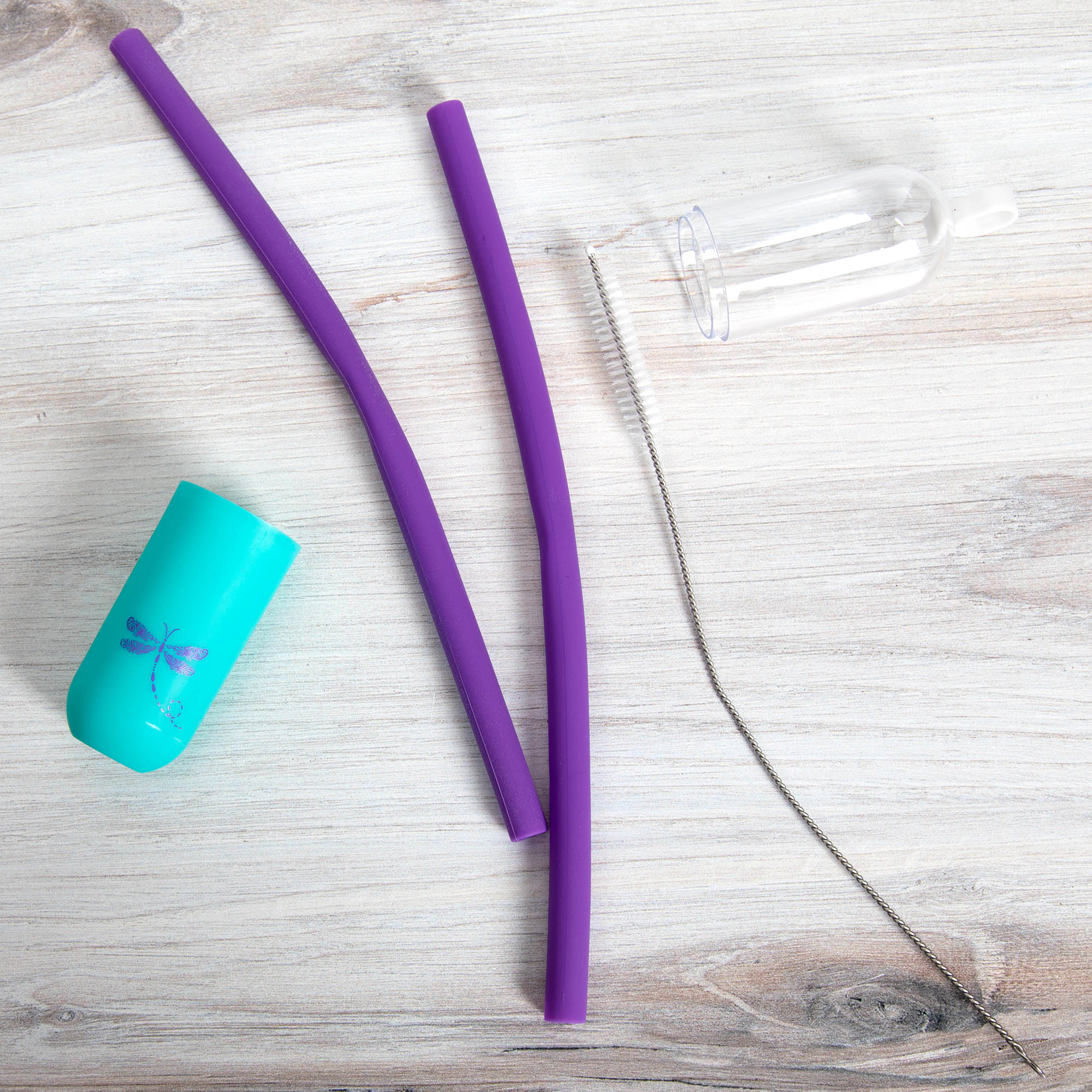 Silicone Straw Set with Brush - Image 3