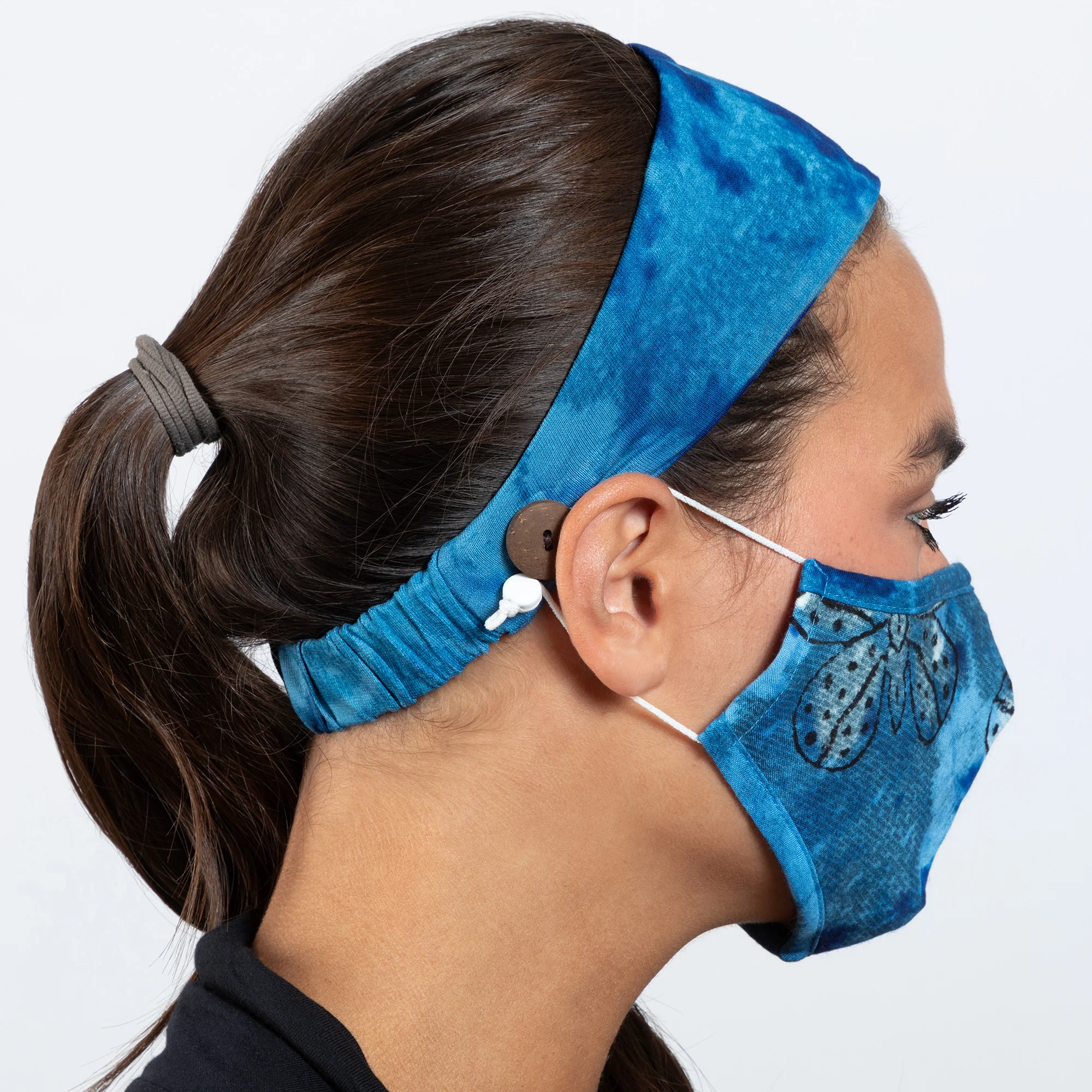 Butterflies in Bloom Face Mask & Headband - Image 4