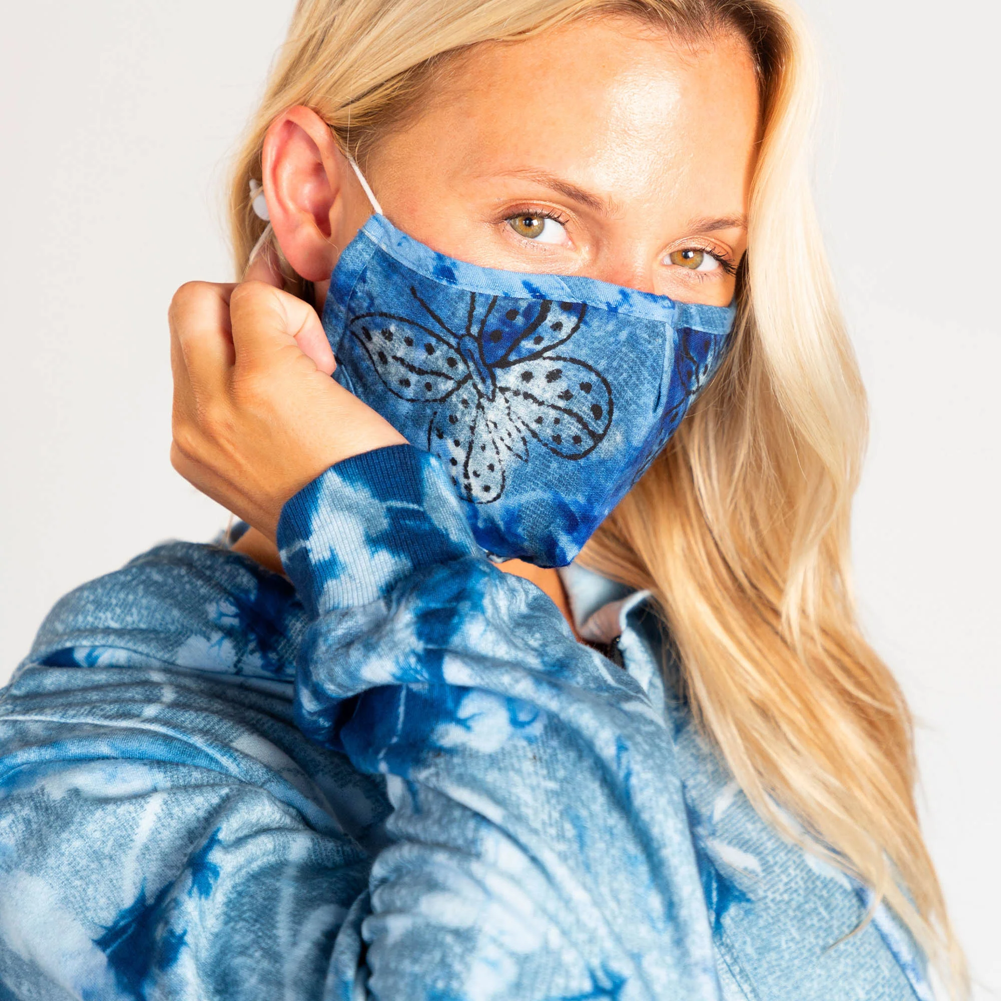 Butterflies in Bloom Face Mask & Headband - Image 7