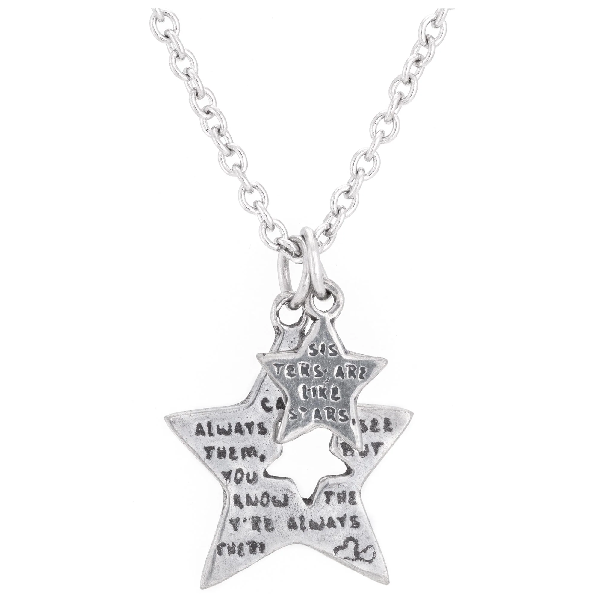 Sisters are Like Stars Pewter Necklace - Image 2