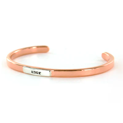 Amor Silver & Copper Cuff Bracelet - Image 2
