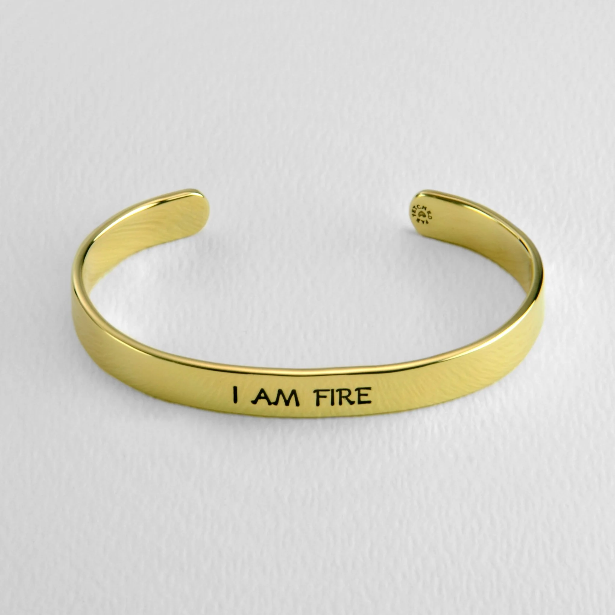 I Am Earth Water Air Fire Astrology Brass Cuff Bracelet - Image 3