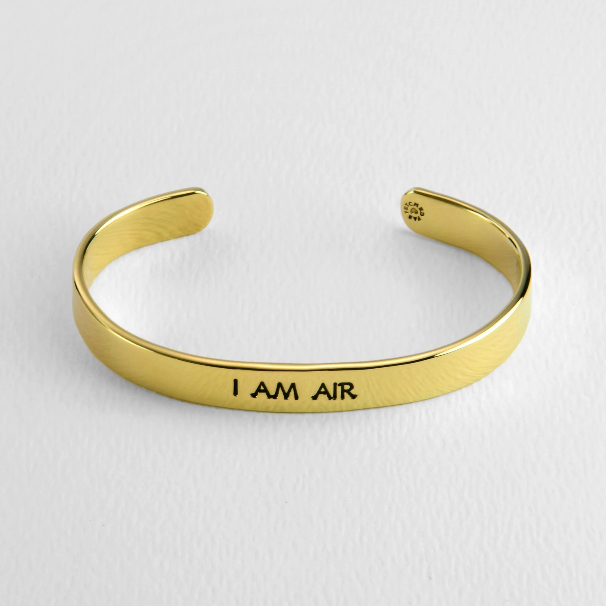 I Am Earth Water Air Fire Astrology Brass Cuff Bracelet - Image 4