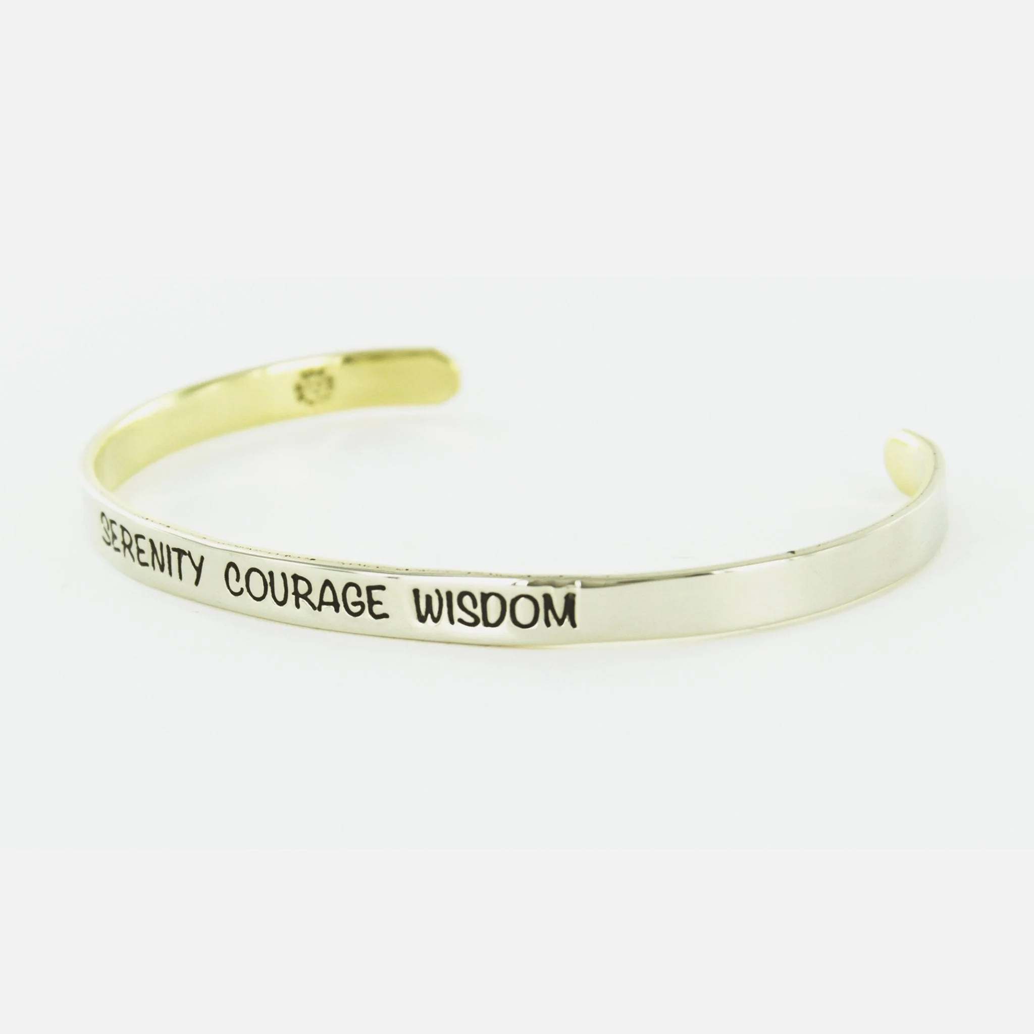 Serenity Courage Wisdom Mixed Metals Cuff Bracelet - Image 2