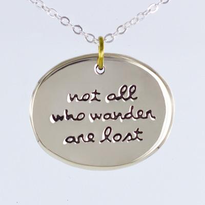 Not All Who Wander Mixed Metals Necklace - Image 3