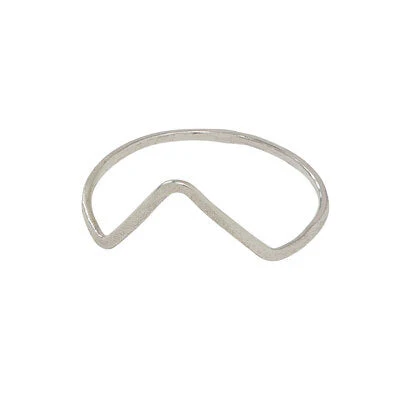 Triangle Brushed Sterling Silver Wire Ring - Image 2