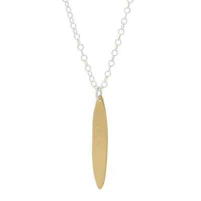 Long 18 Inch Oval Gold Plate Necklace - Image 2