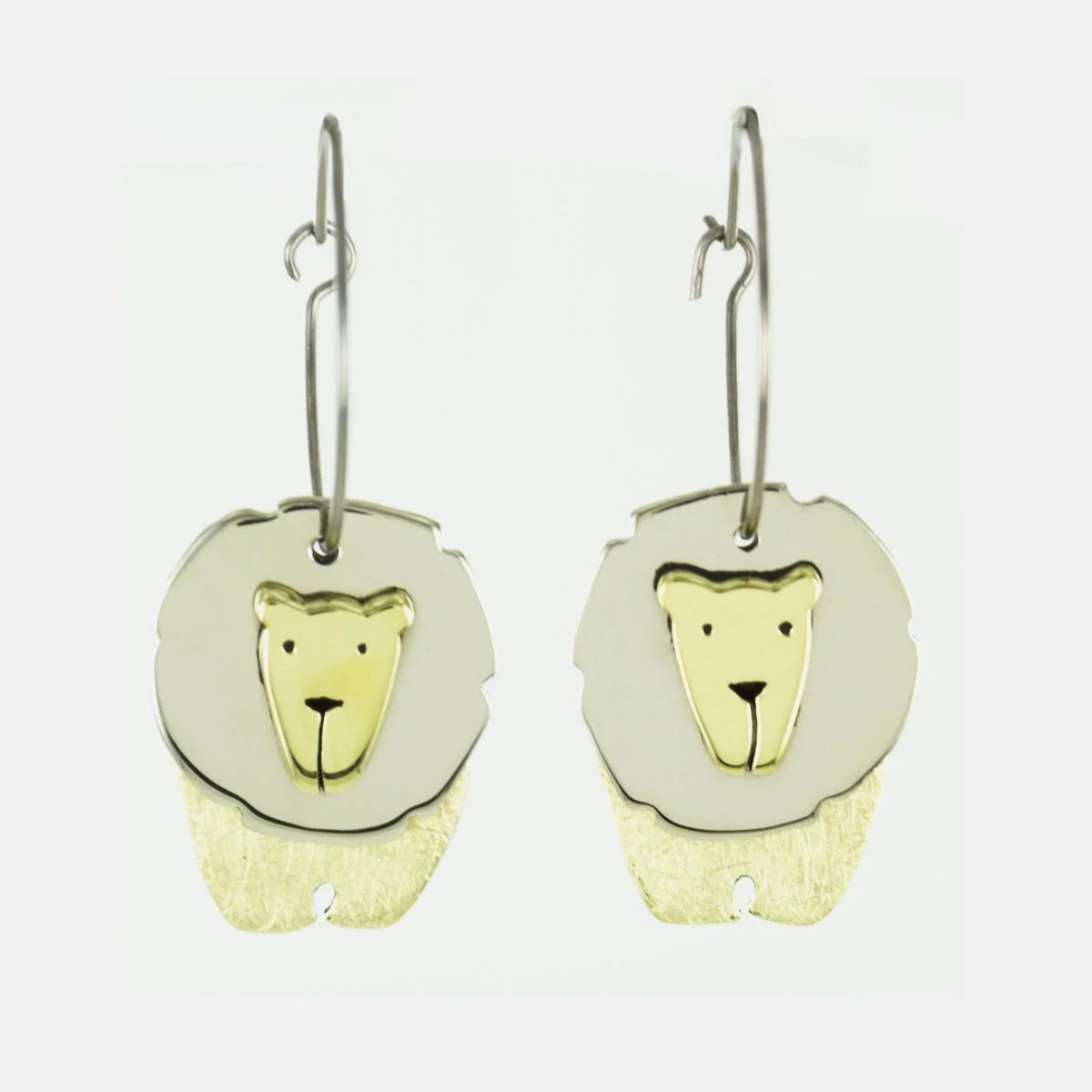 Dancing Lion Mixed Metals Hoop Earrings - Image 2