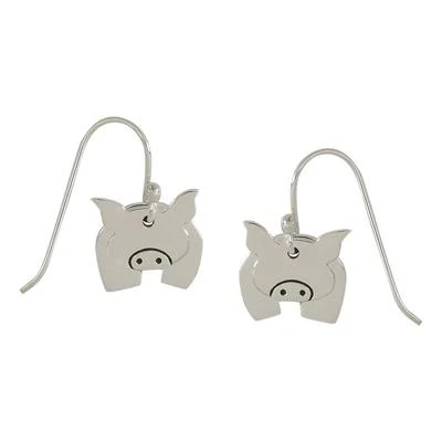 Dancing Pig Sterling Silver Earrings - Image 2