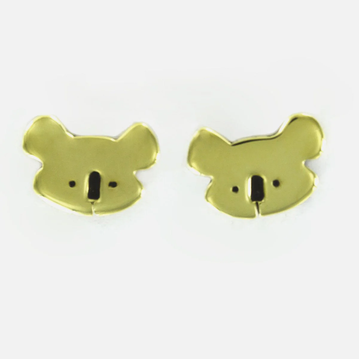Koala Sterling & Brass Post Earrings - Image 2