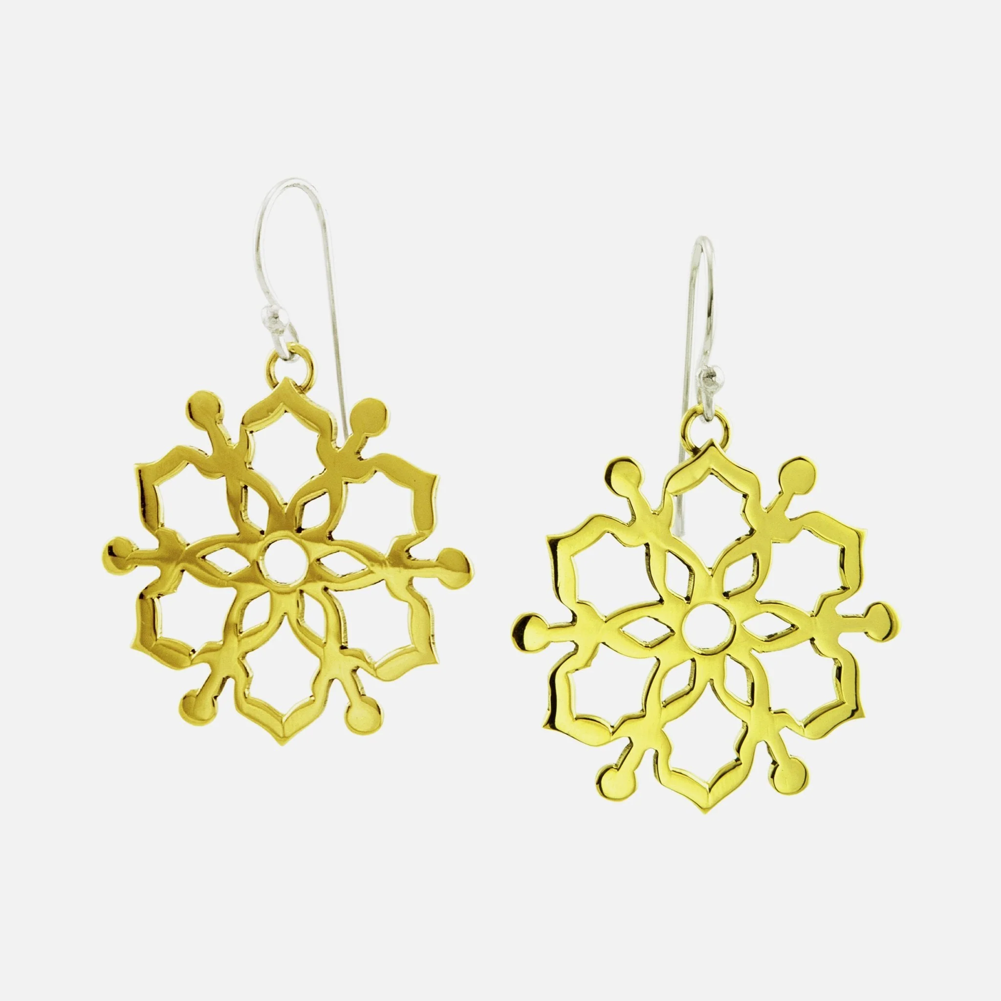 Moroccan Mandala Brass Earrings - Image 2