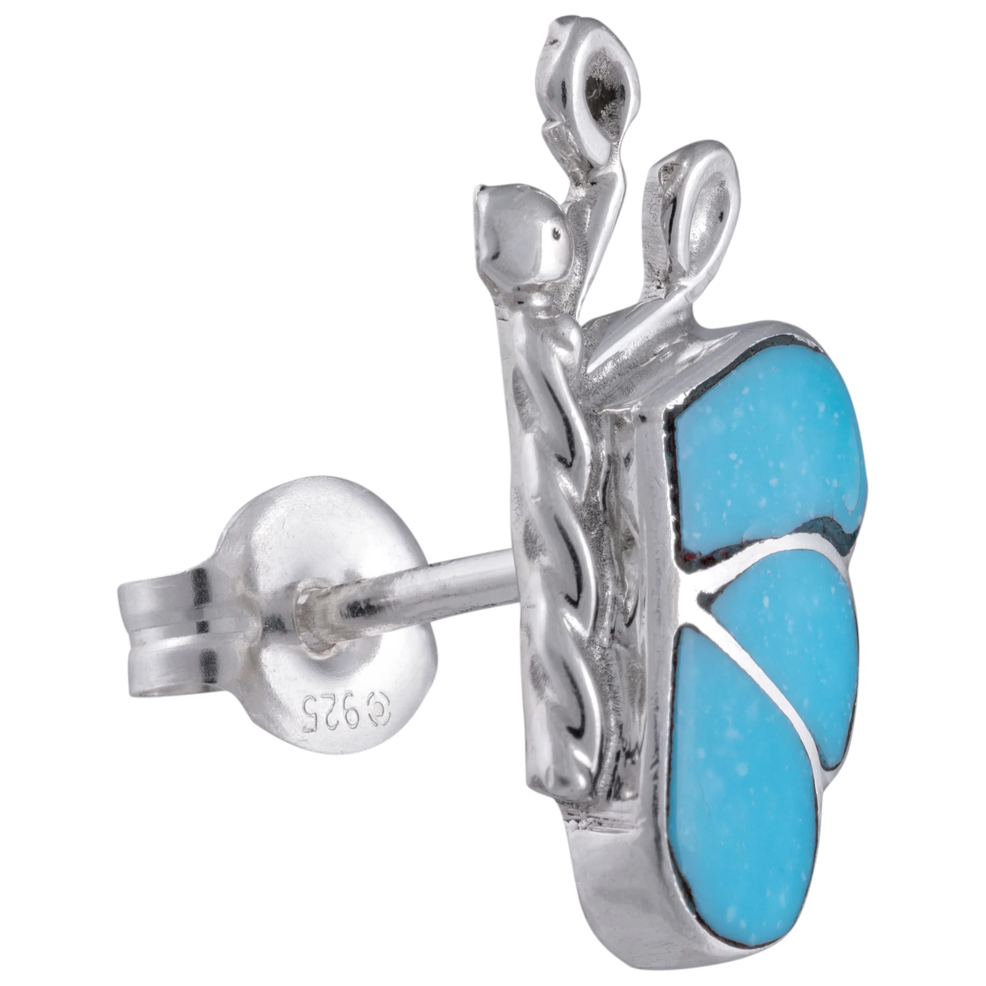 Sterling Silver Zuni Butterfly Earrings - Image 3