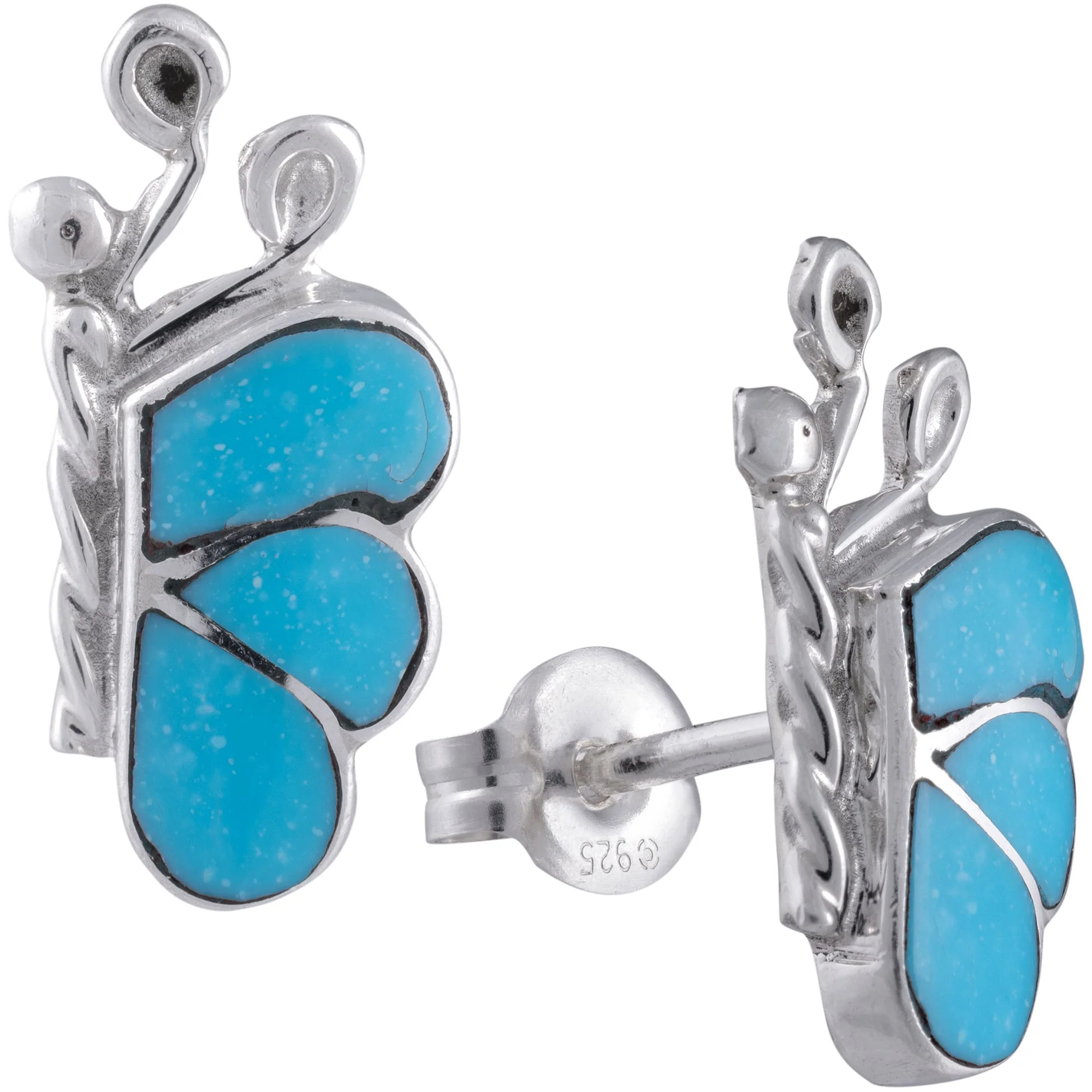 Sterling Silver Zuni Butterfly Earrings - Image 4