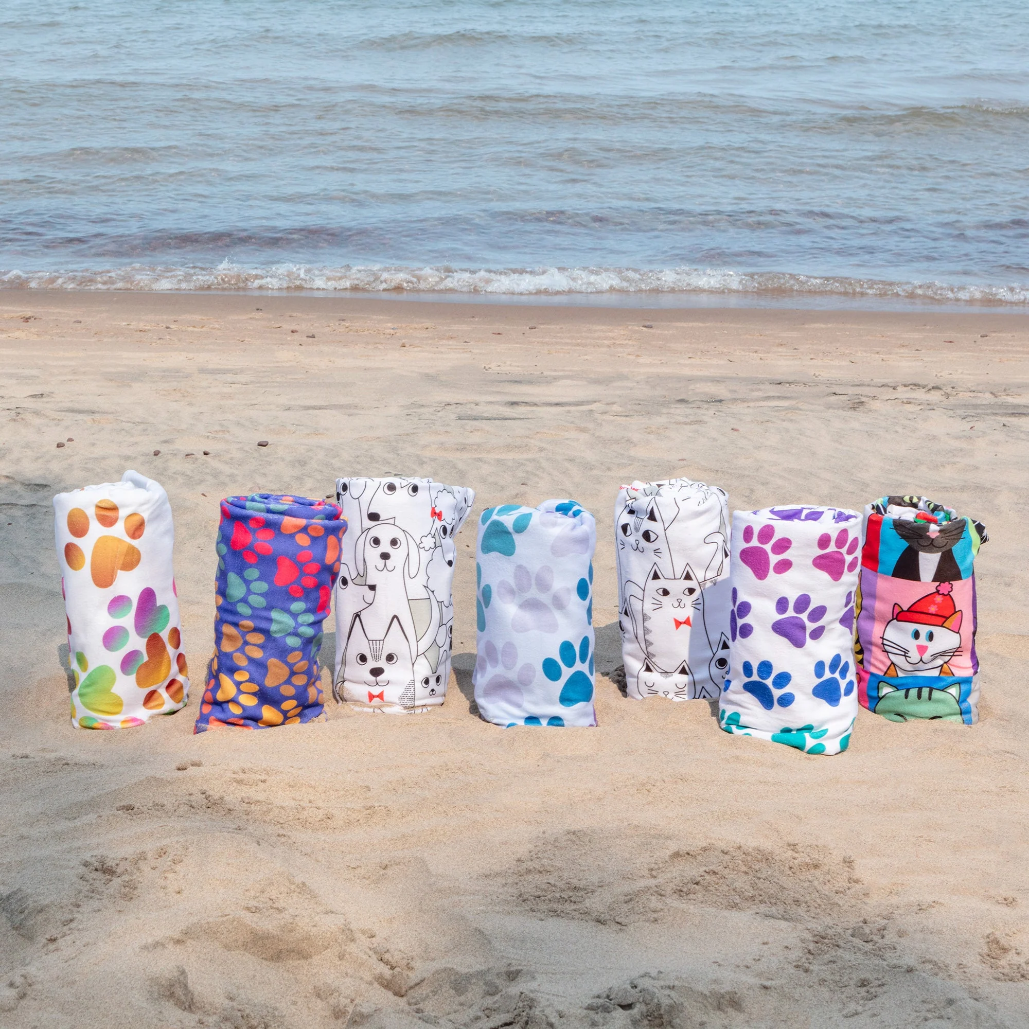 Paw Print Oversized Beach Towel - Image 38