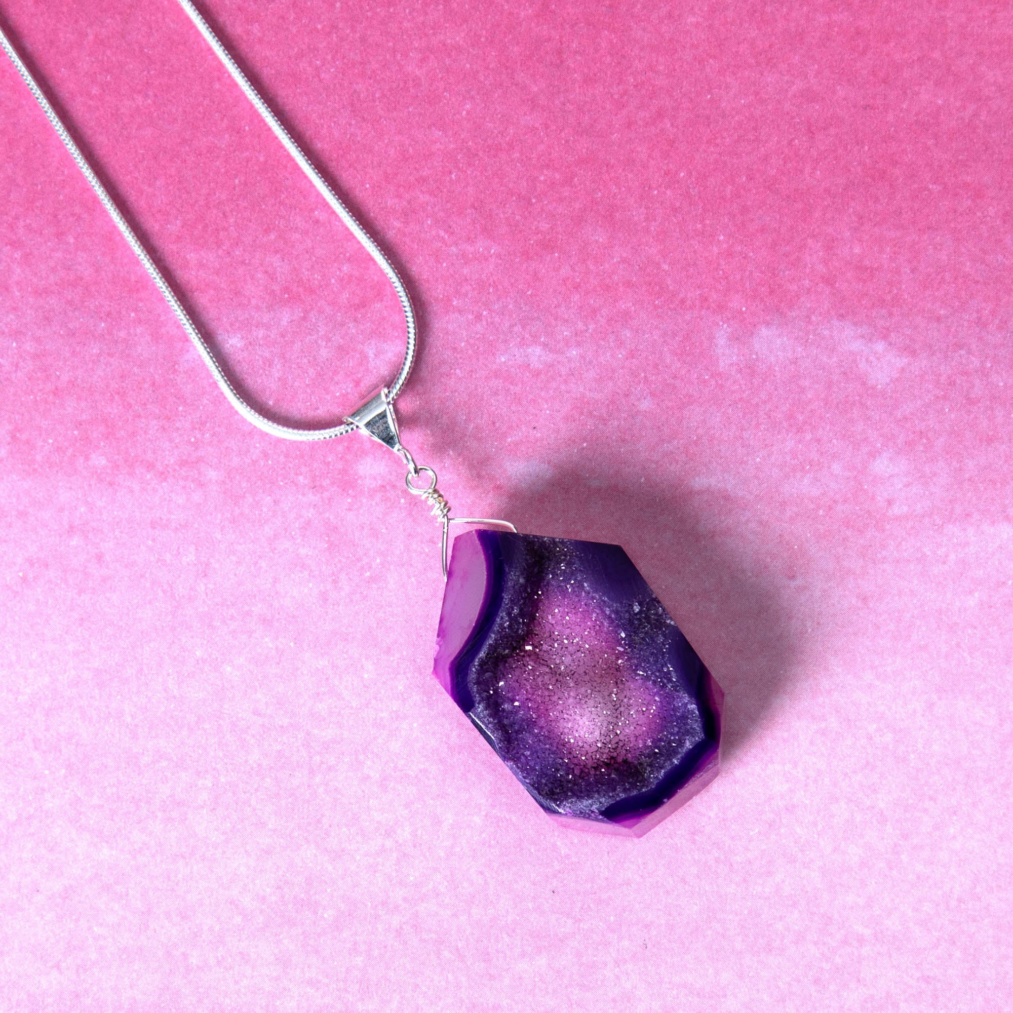 Cool Hues Sterling Silver & Druzy Necklace - Image 2