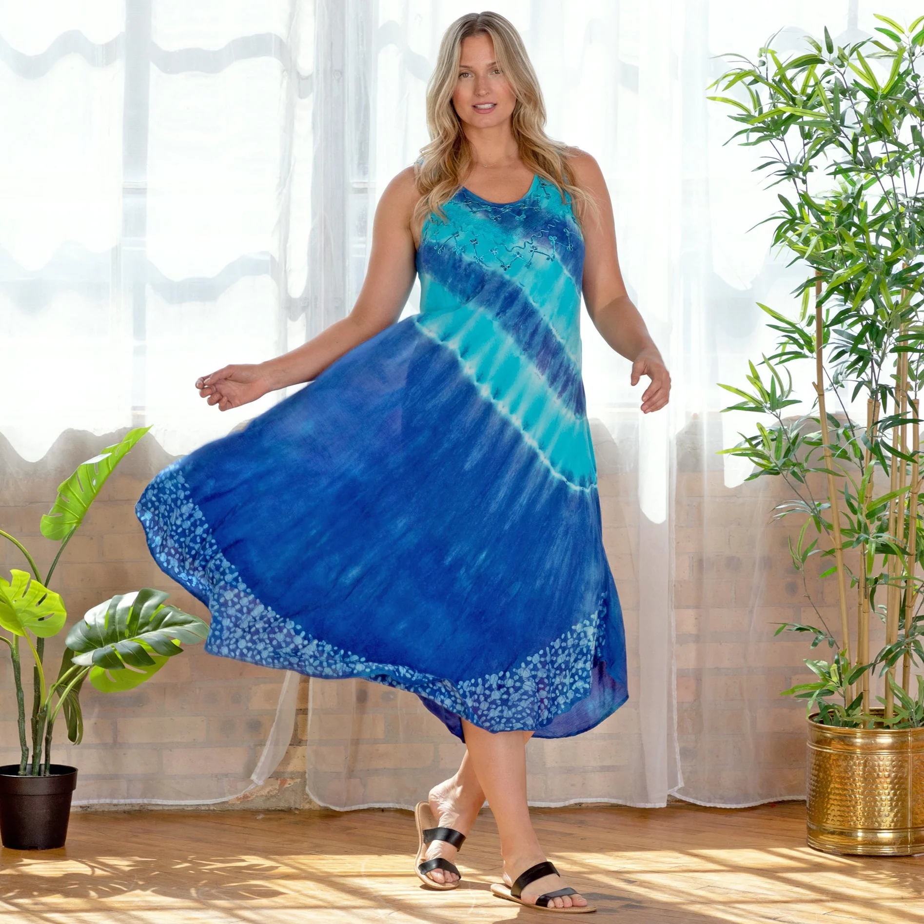 Just My Stripe Tie-Dye Long Dress | Fair Trade - Image 14