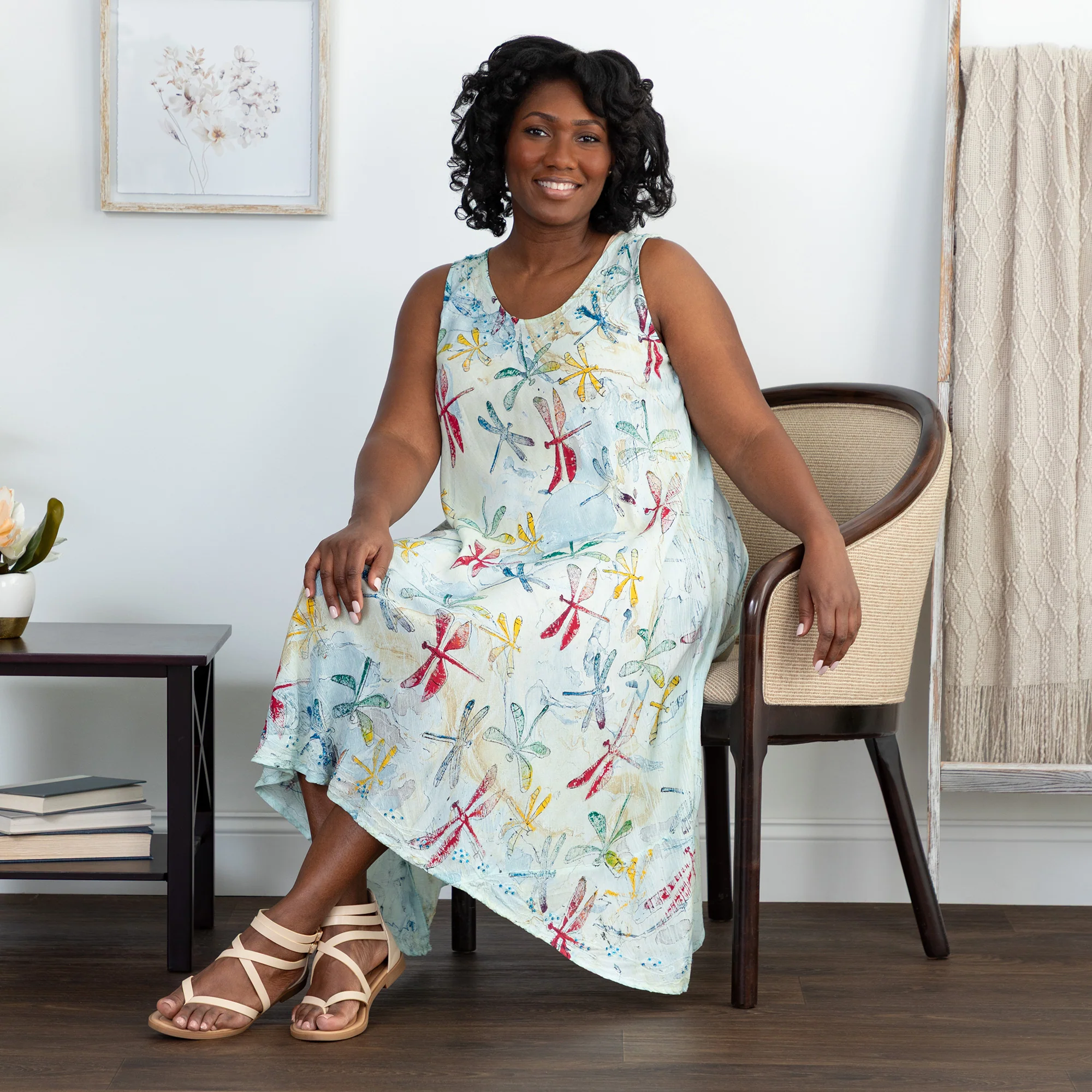 Dancing Dragonflies Long Dress | Fair Trade - Image 6