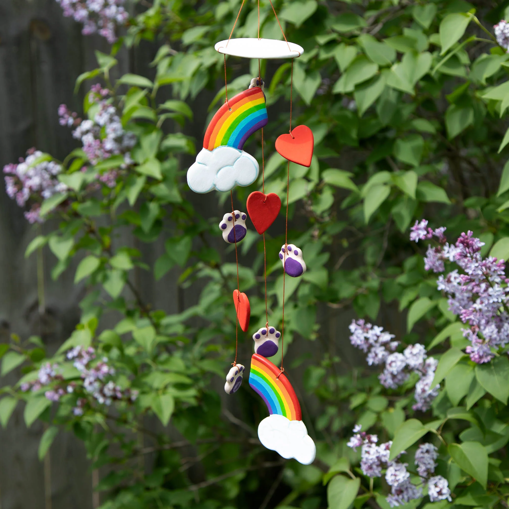 Rainbow Bridge Paw Print Ceramic Chime - Image 5