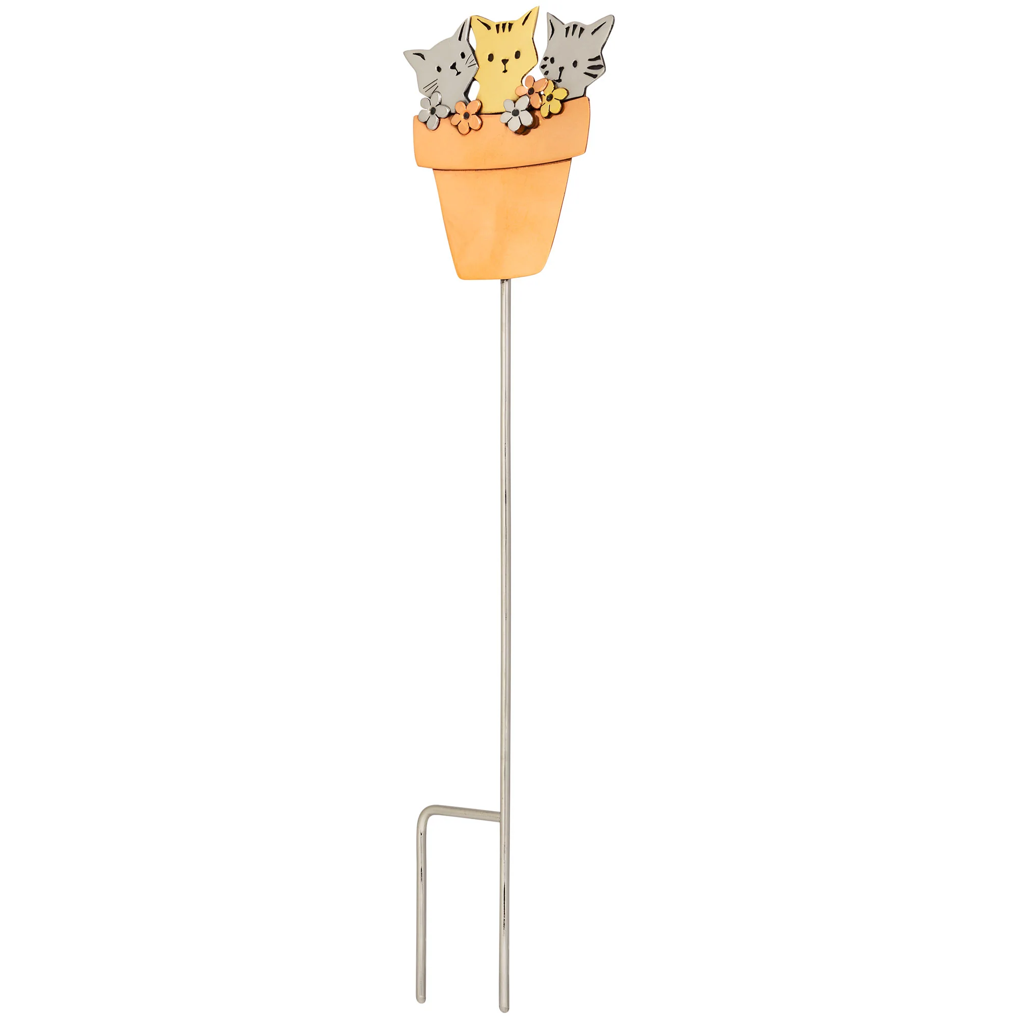 Cats in a Pot Mixed Metal Plant Stake - Image 4