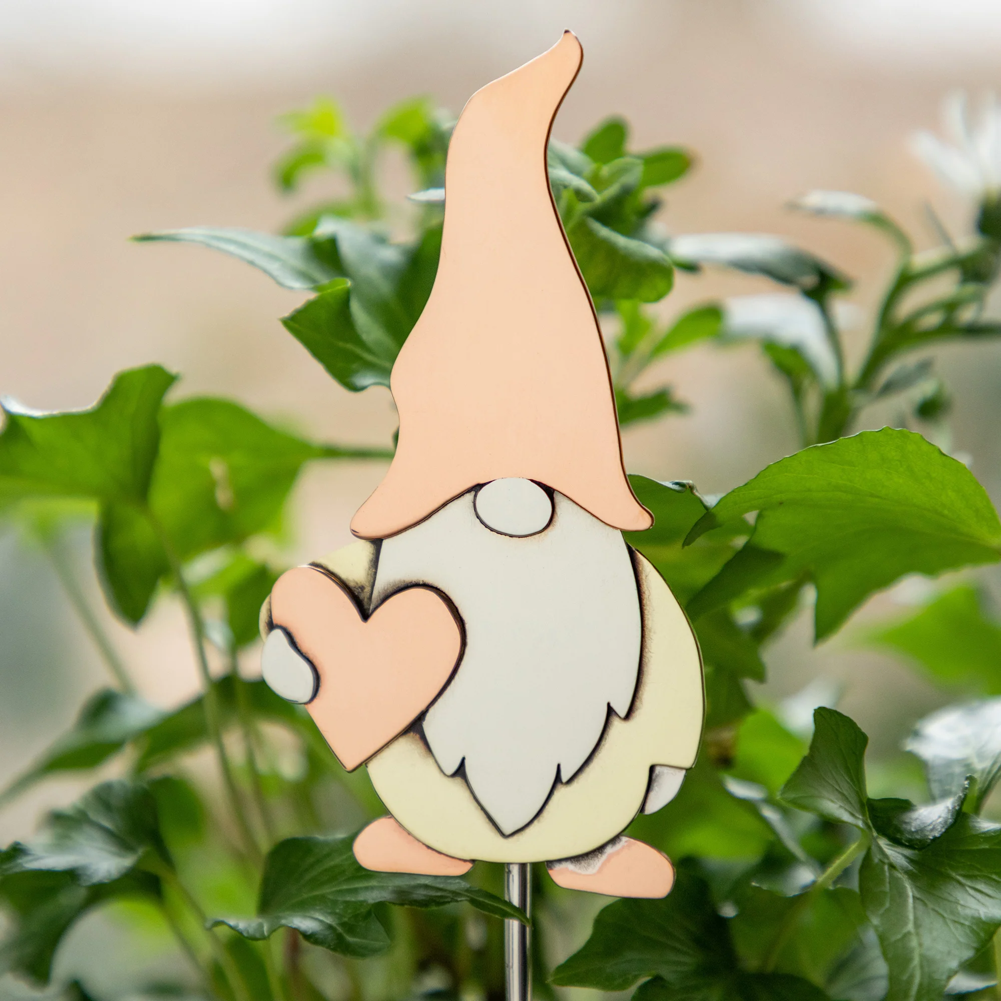 Cute Gnome Mixed Metal Plant Stake - Image 4