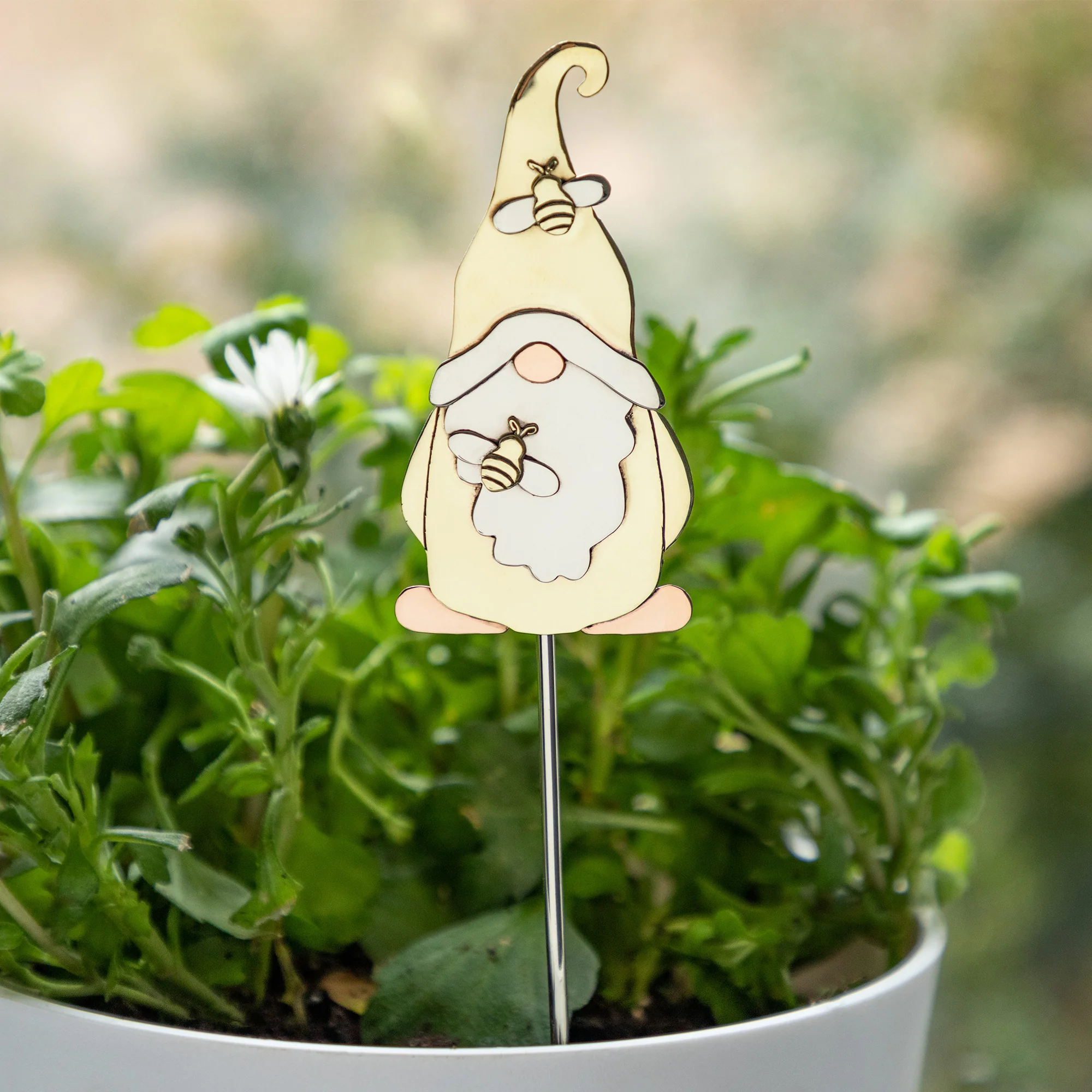 Cute Gnome Mixed Metal Plant Stake - Image 8