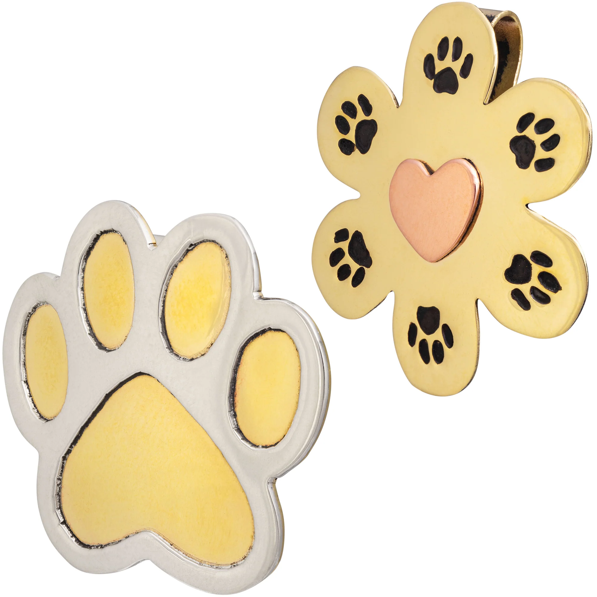 Paw Print Mixed Metal Plant Charm - Image 2